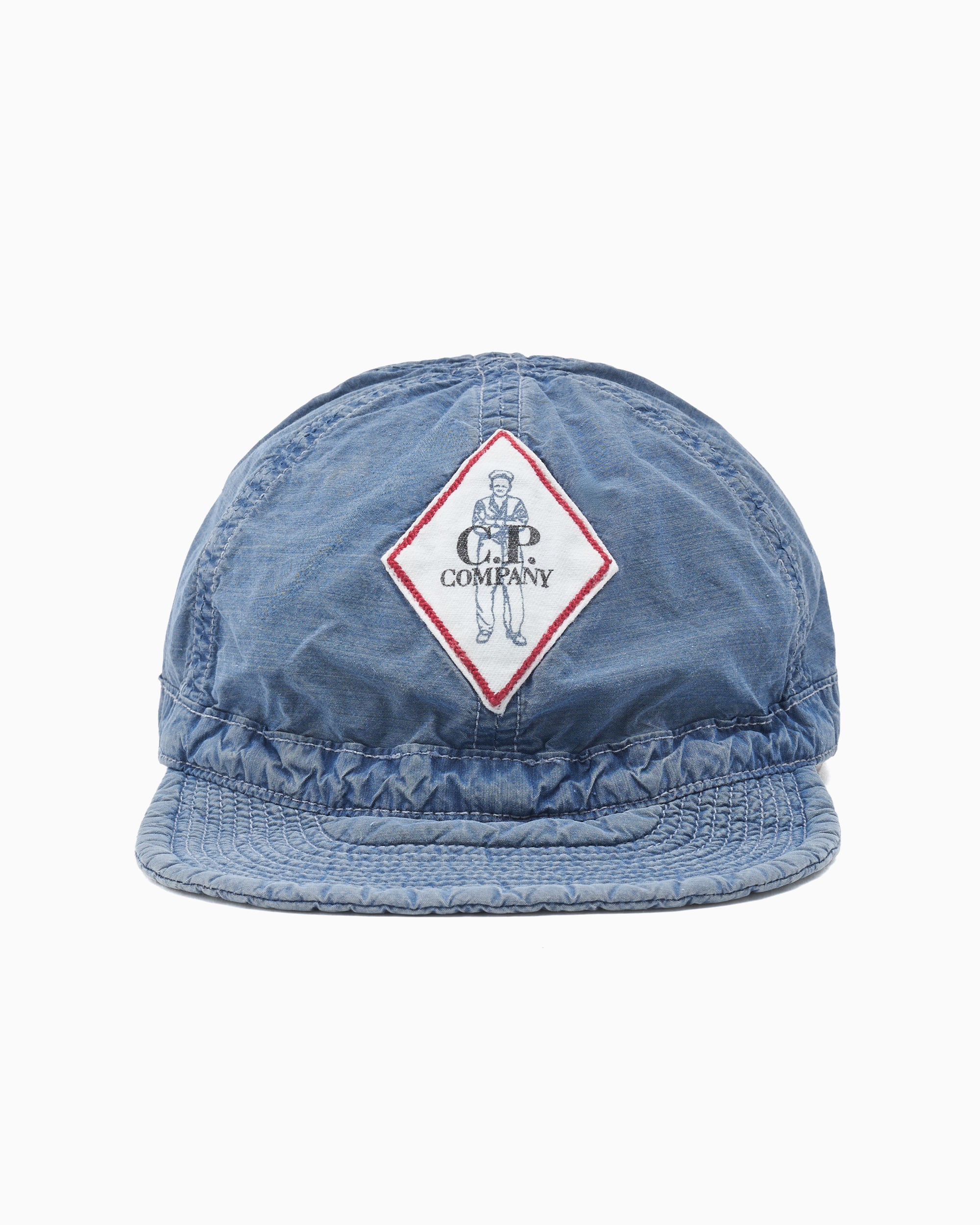 Caps CP Company 50 Fili Indigo Bleached Unisex Cap - 20CMAC285A110288B-D11