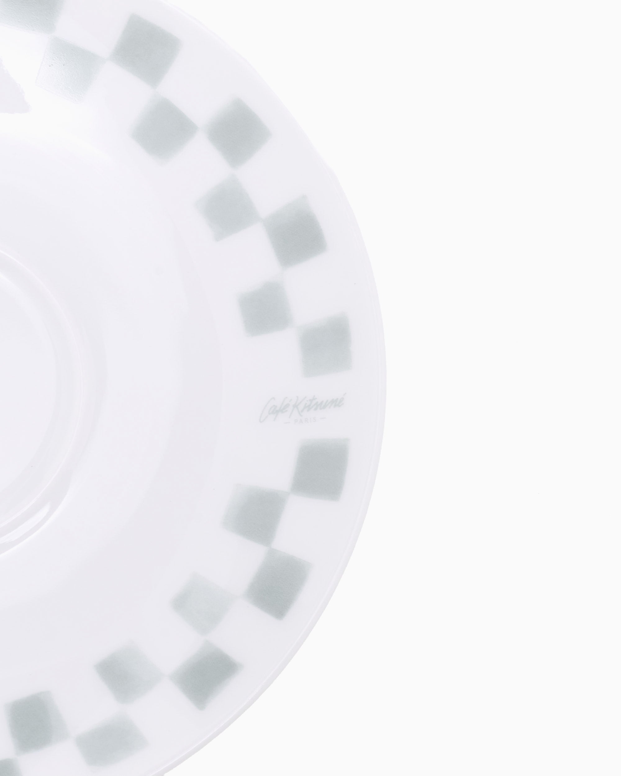 Decoration Café Kitsuné Checkerboard Porcelain Cup and Saucer - PU08111O0010-0386