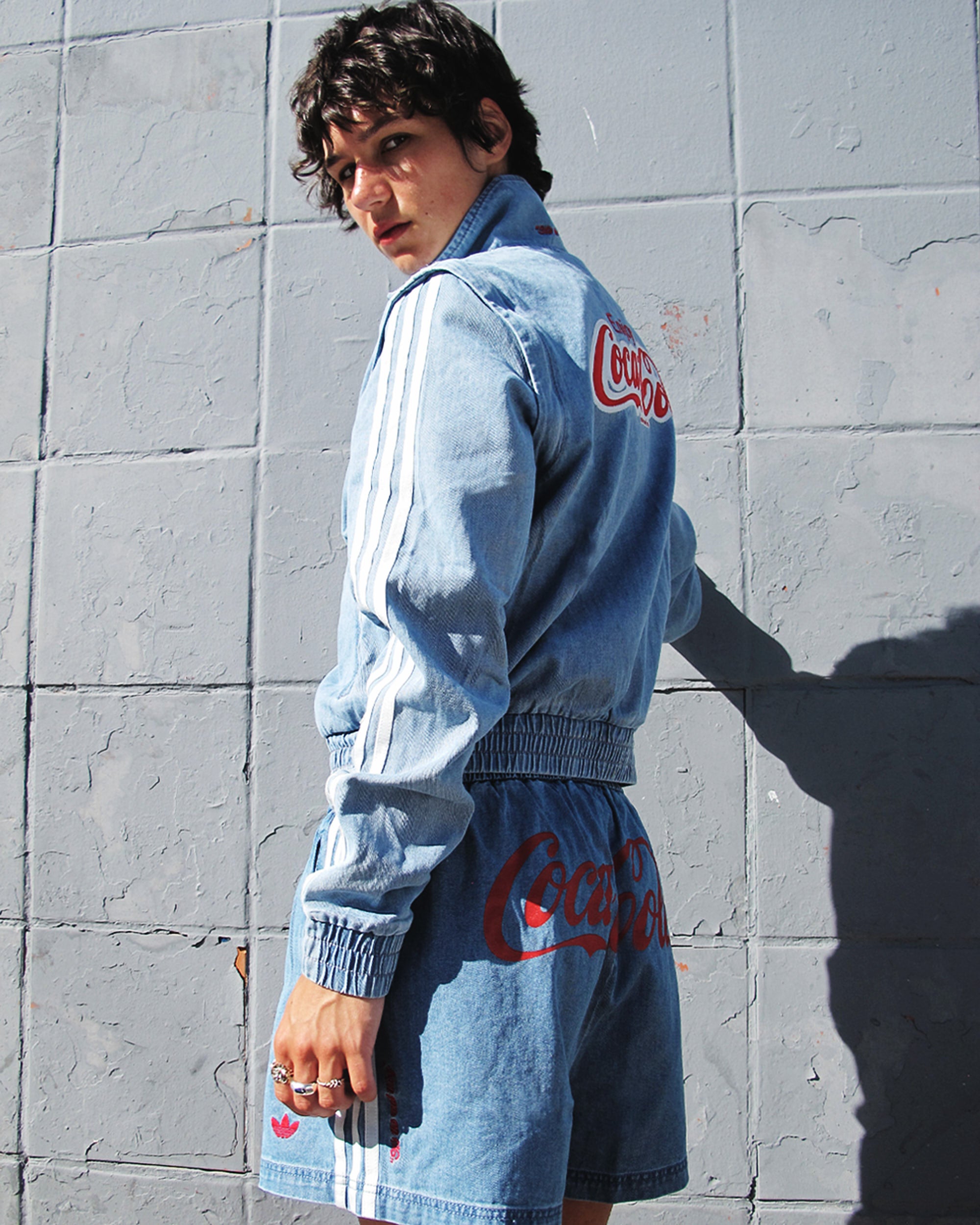 Jackets Coats adidas Originals x Coca-Cola Firebird Denim Logo Detachable Slim Women's Track Jacket - KY7548