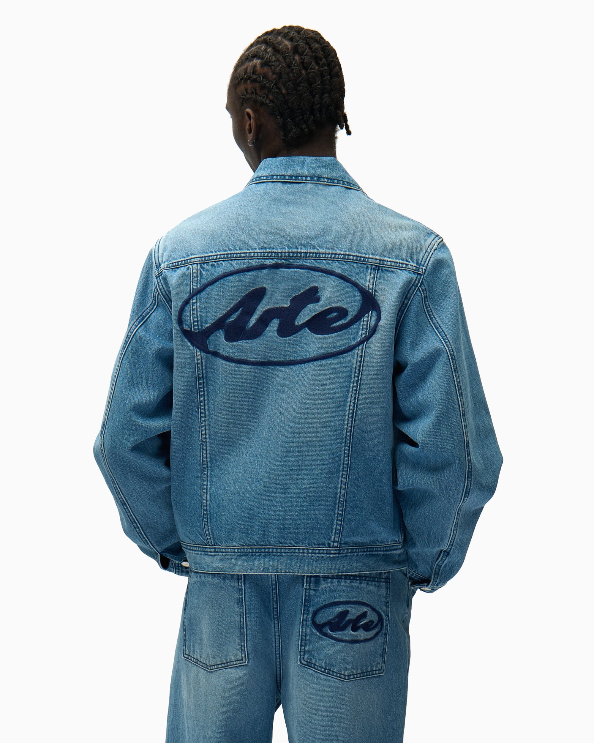 Jackets Coats Arte Antwerp Circle Logo Men's Denim Jacket - SS26-170J-DenimBleach