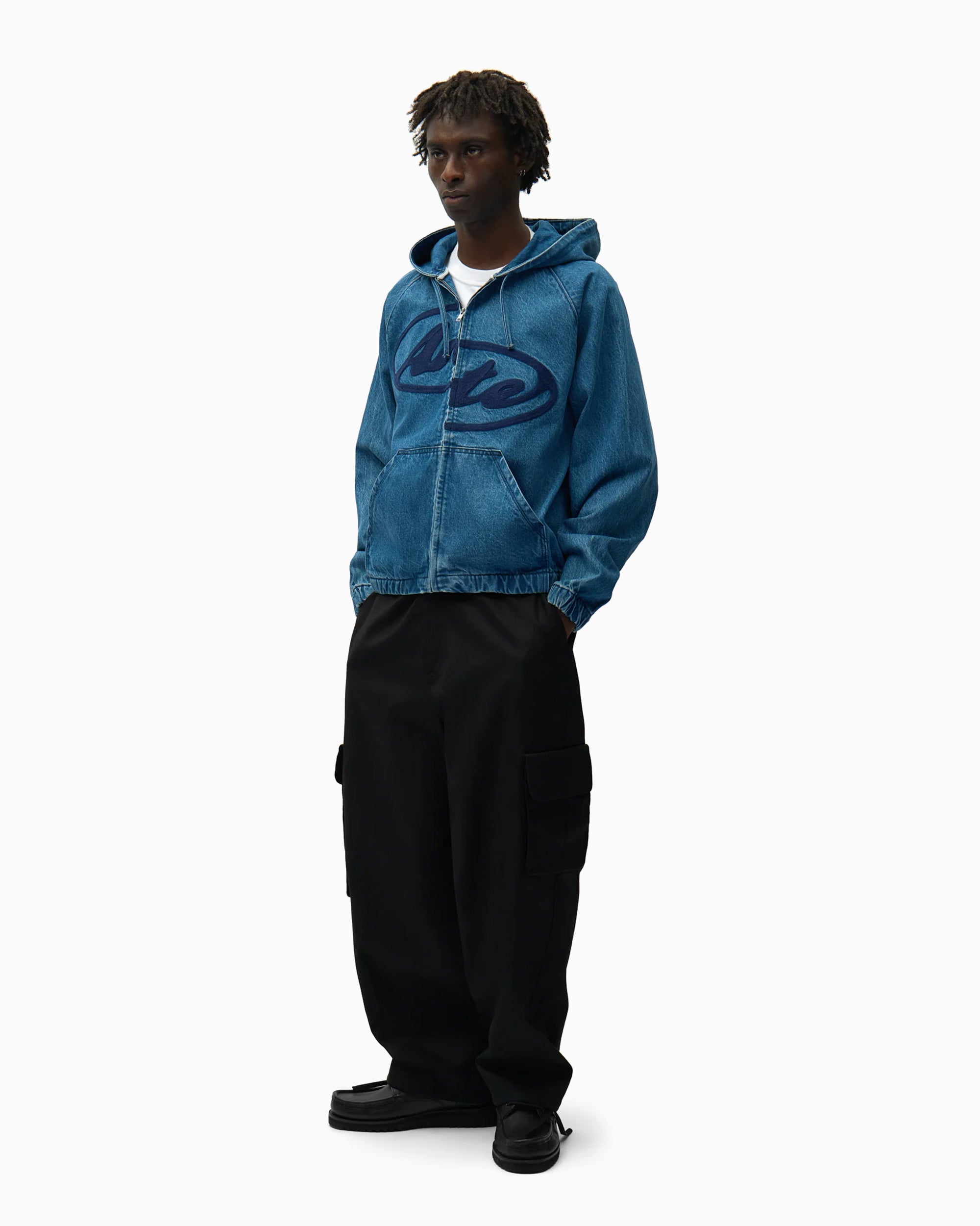 Jackets Coats Arte Antwerp Split Logo With Hood Men's Denim Jacket - SS26-227J-Navy