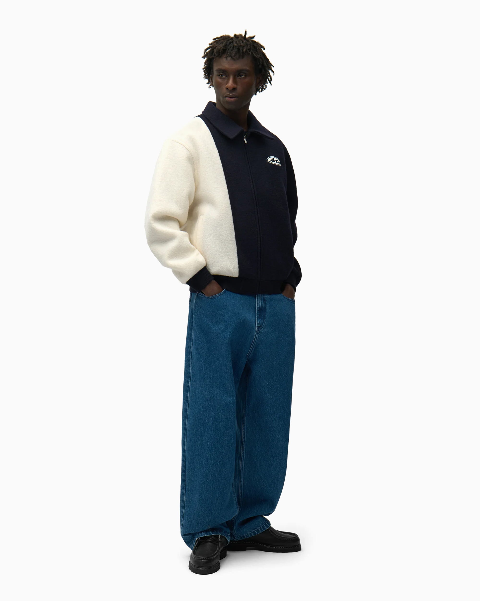 Jackets Coats Arte Antwerp Wool Logo Men's Varsity Jacket - SS26-067J-BlueWhite