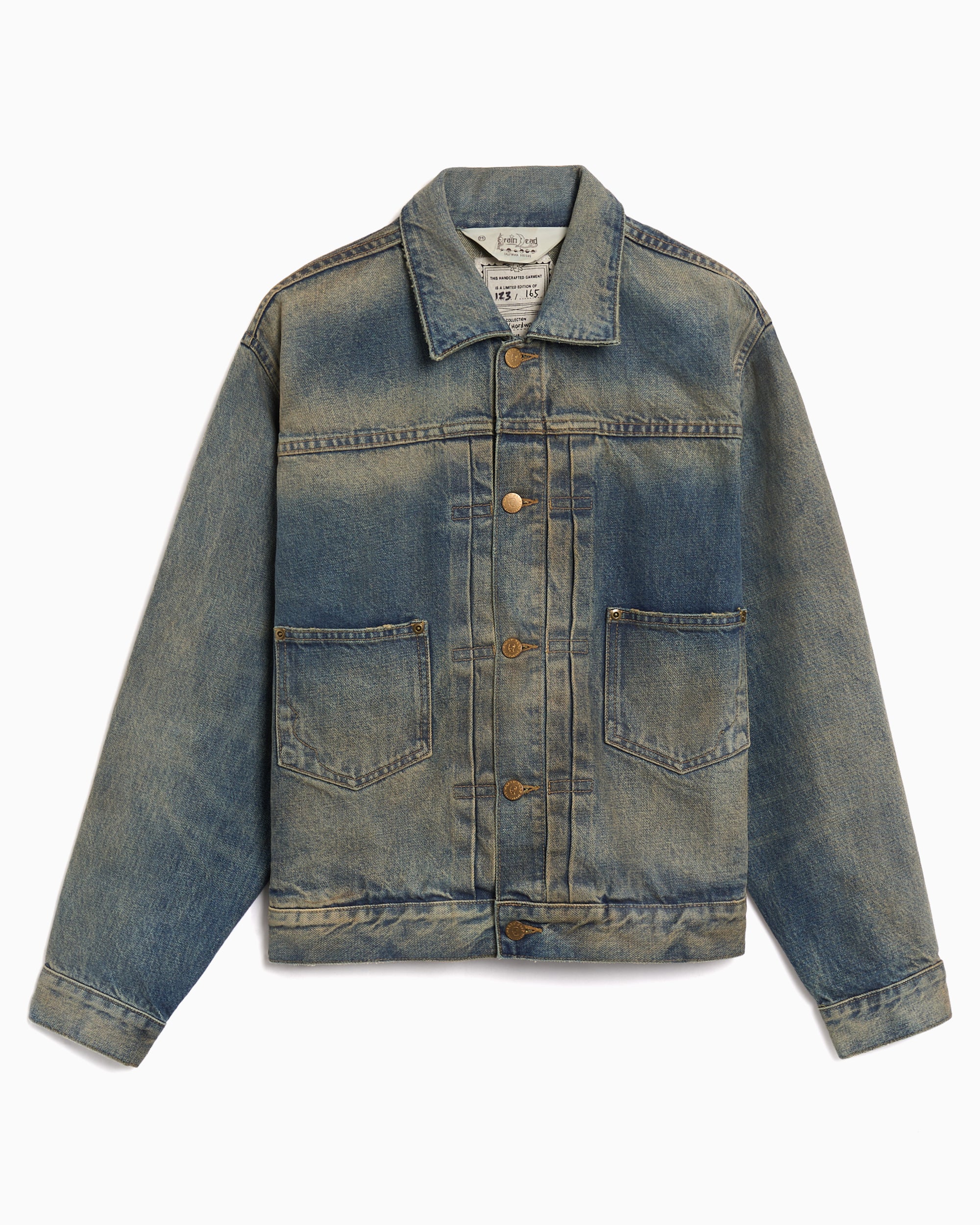 Jackets Coats Brain Dead Trucker Boxy Men's Denim Jacket - BDF25O310047-WAIND