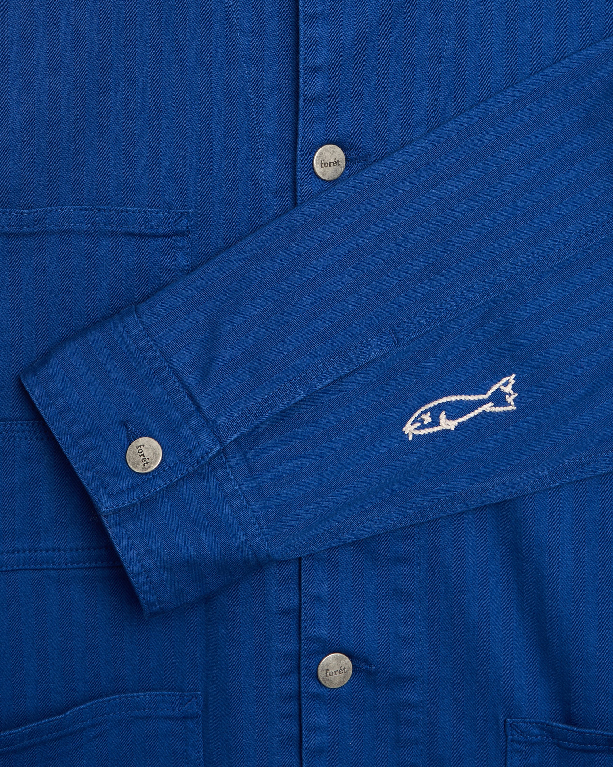 Jackets Coats forét Forager Embroidered Men's Overshirt - F1008-HERITAGEBLUE
