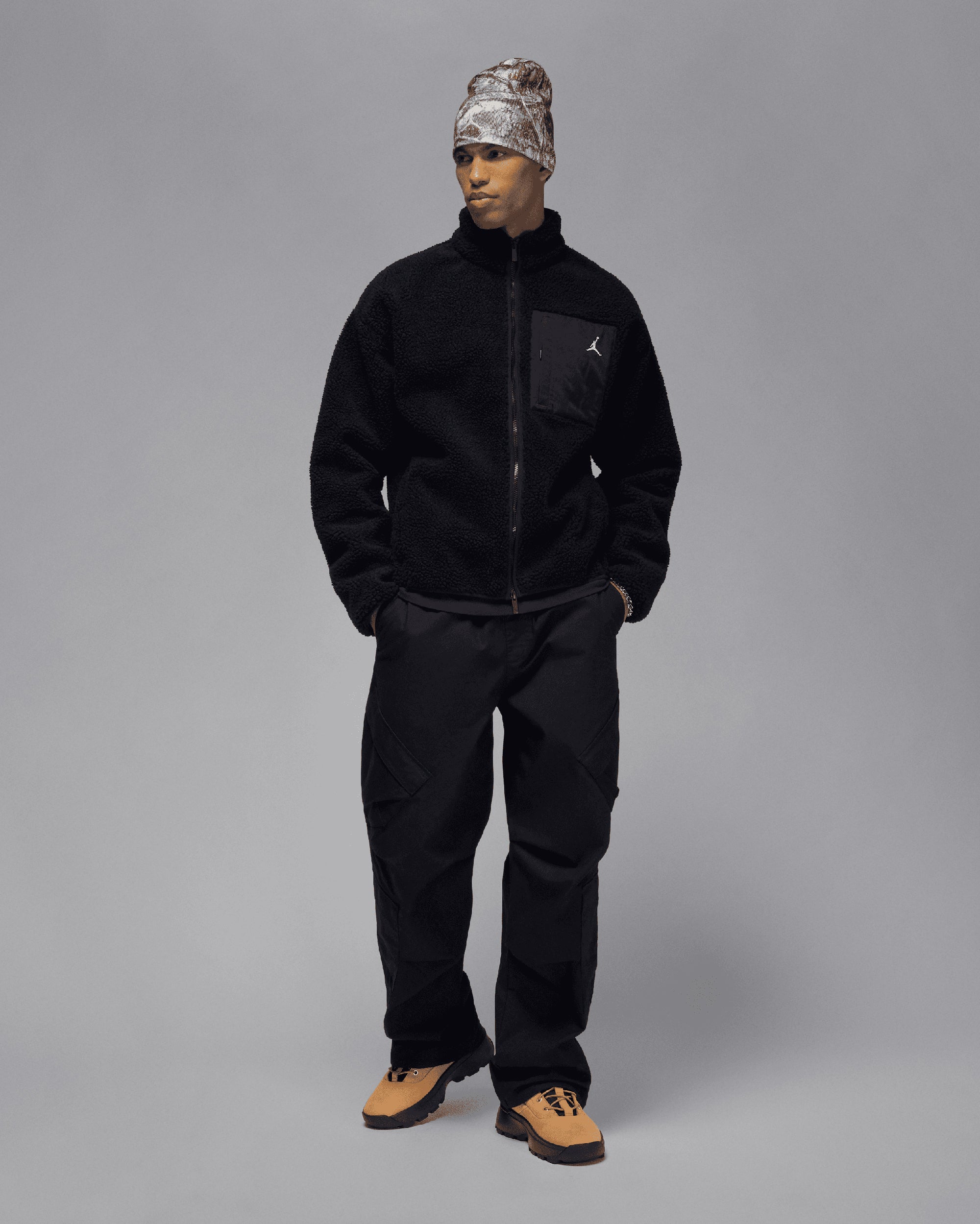 Jackets Coats Jordan Flight Mountainside Faux Fur Relaxed Men's Fleece Jacket - HV0778-010