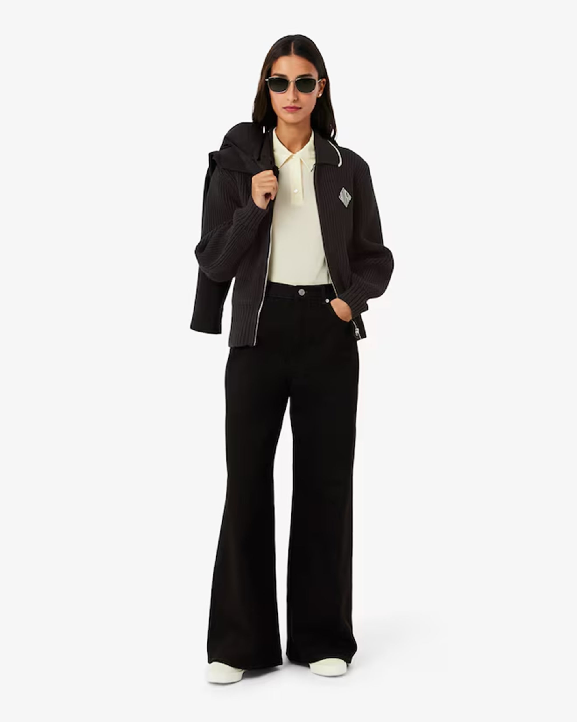 Jackets Coats Lacoste Retro Logo Relaxed Women's Cardigan - AF9858-00-3LA