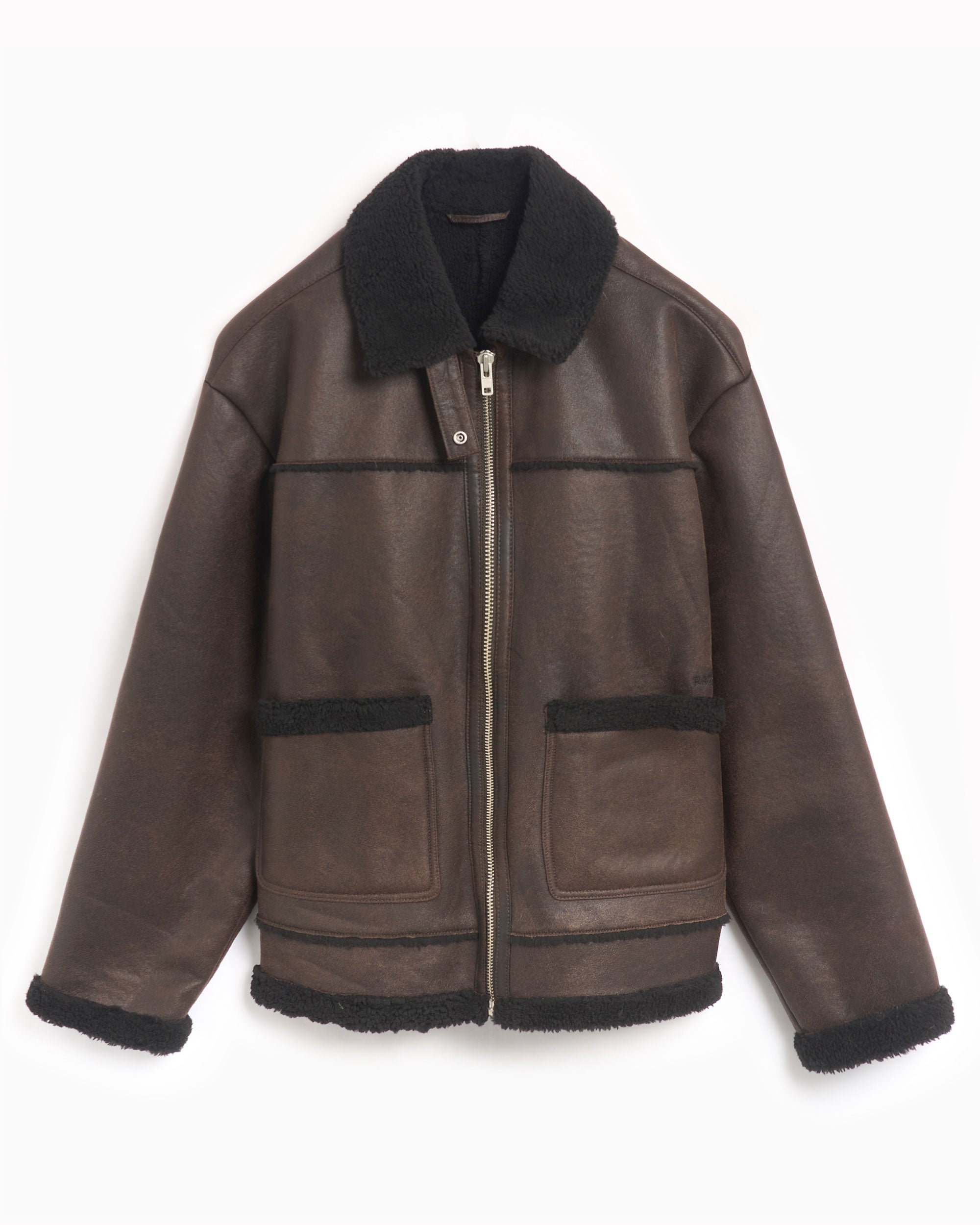 Jackets Coats Rassvet Men's Faux Shearling Leather Coat Men's Leather Jacket - PACC15C005-2