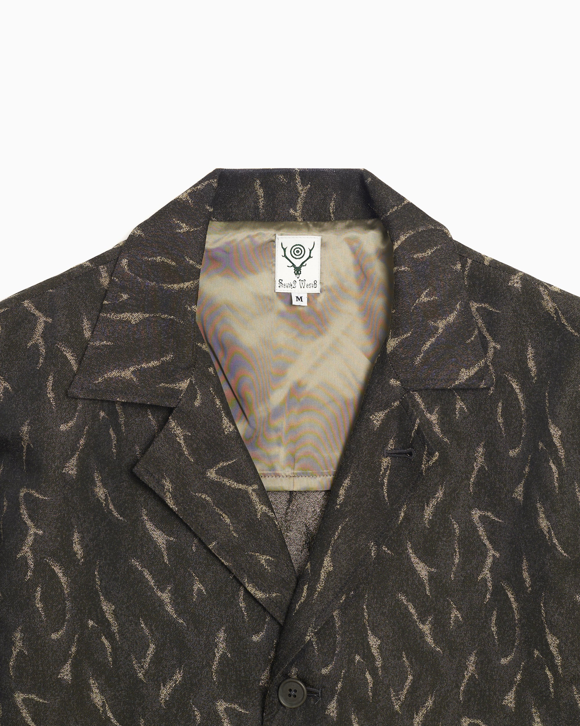 Jackets Coats South2 West8 Pen Camo Jacquard Men's Blazer - QV594-A-Olive