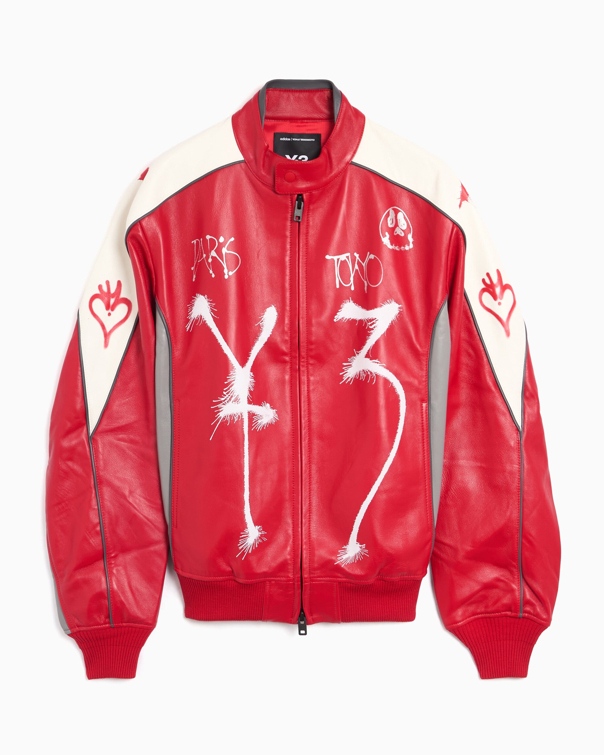 Jackets Coats Y-3 Chito Graphic Relaxed Unisex Leather Jacket - KW8169