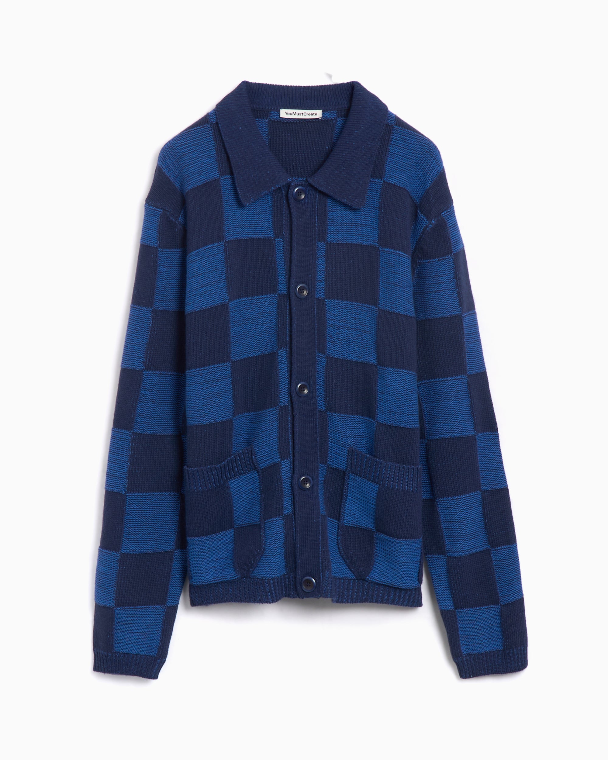 Jackets Coats YMC Baker Men's Cardigan Slim Men's Cardigan - P8YAB-BLUE