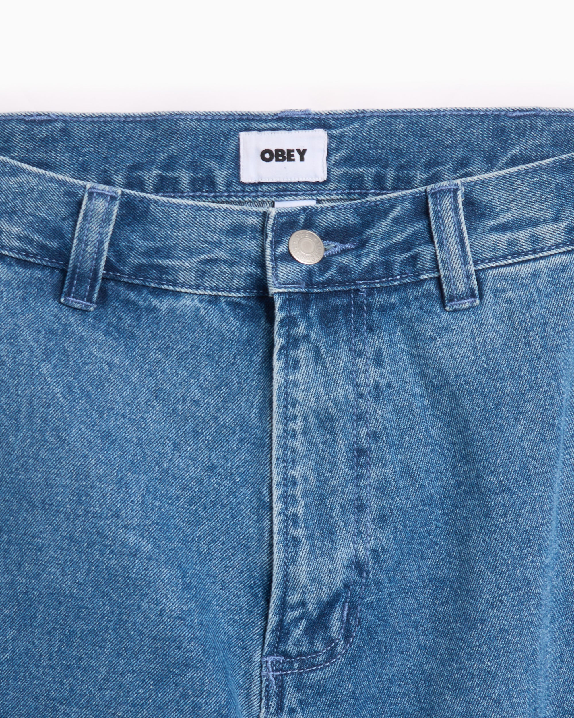 Jeans OBEY Clothing Bigwig Double Knee Worker Men's Denim Pants Relaxed Men's Jeans - 142010098-LIN