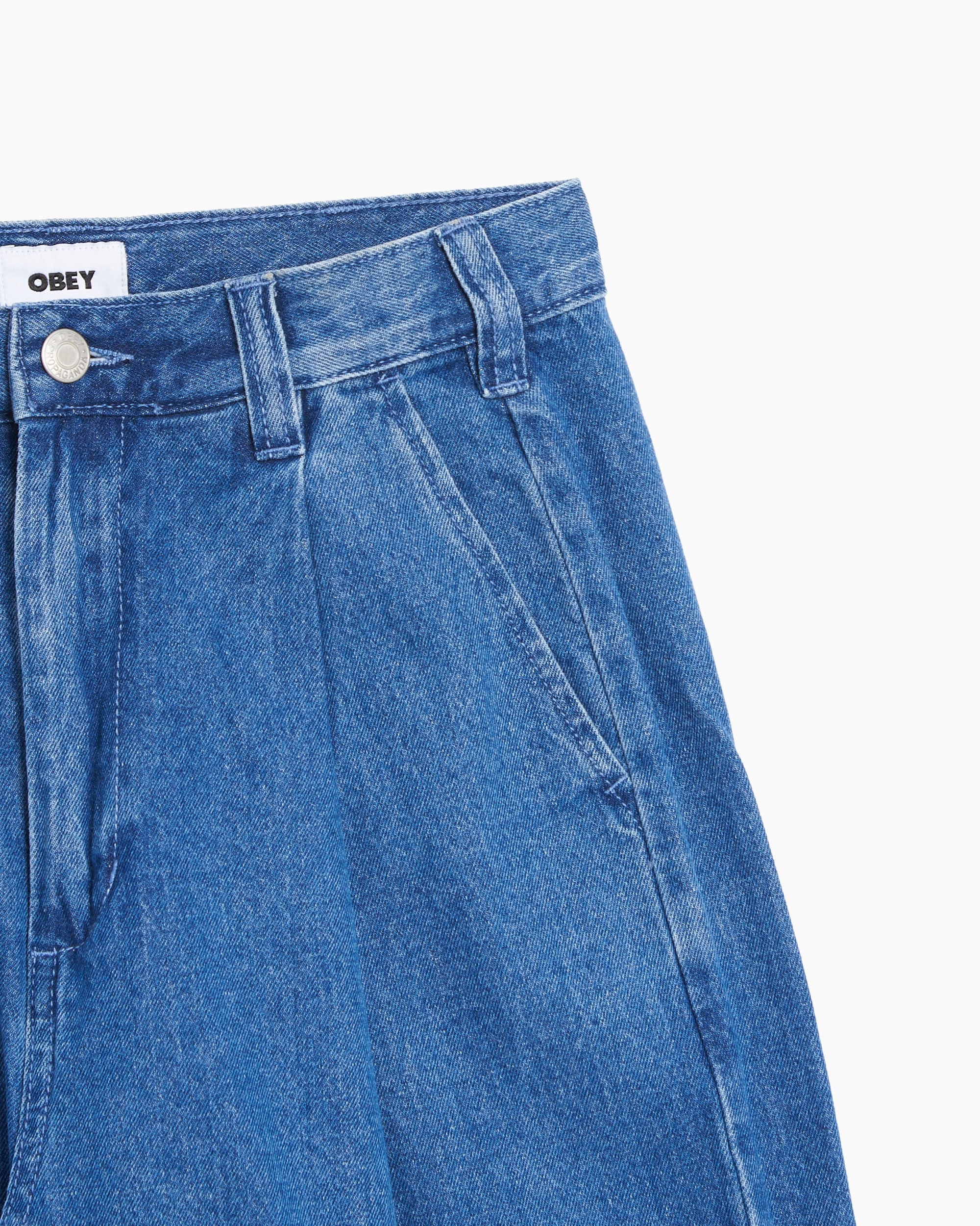 Jeans OBEY Clothing Oliver Pleated Oversize Men's Baggy Jeans - 142010108-LIN