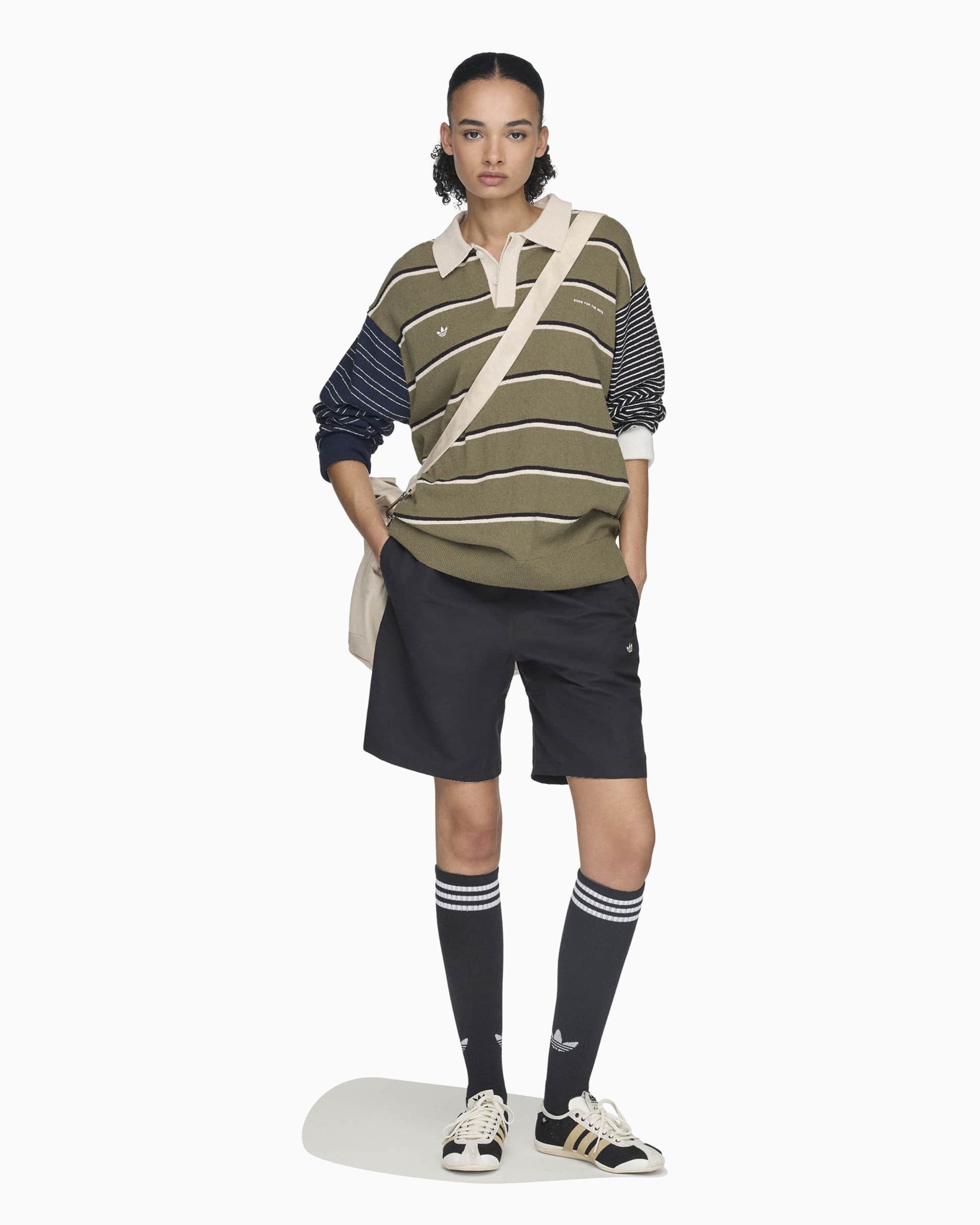 Polo shirts adidas Originals x Song For The Mute 007 Striped Relaxed Unisex Polo Shirt - KS1343