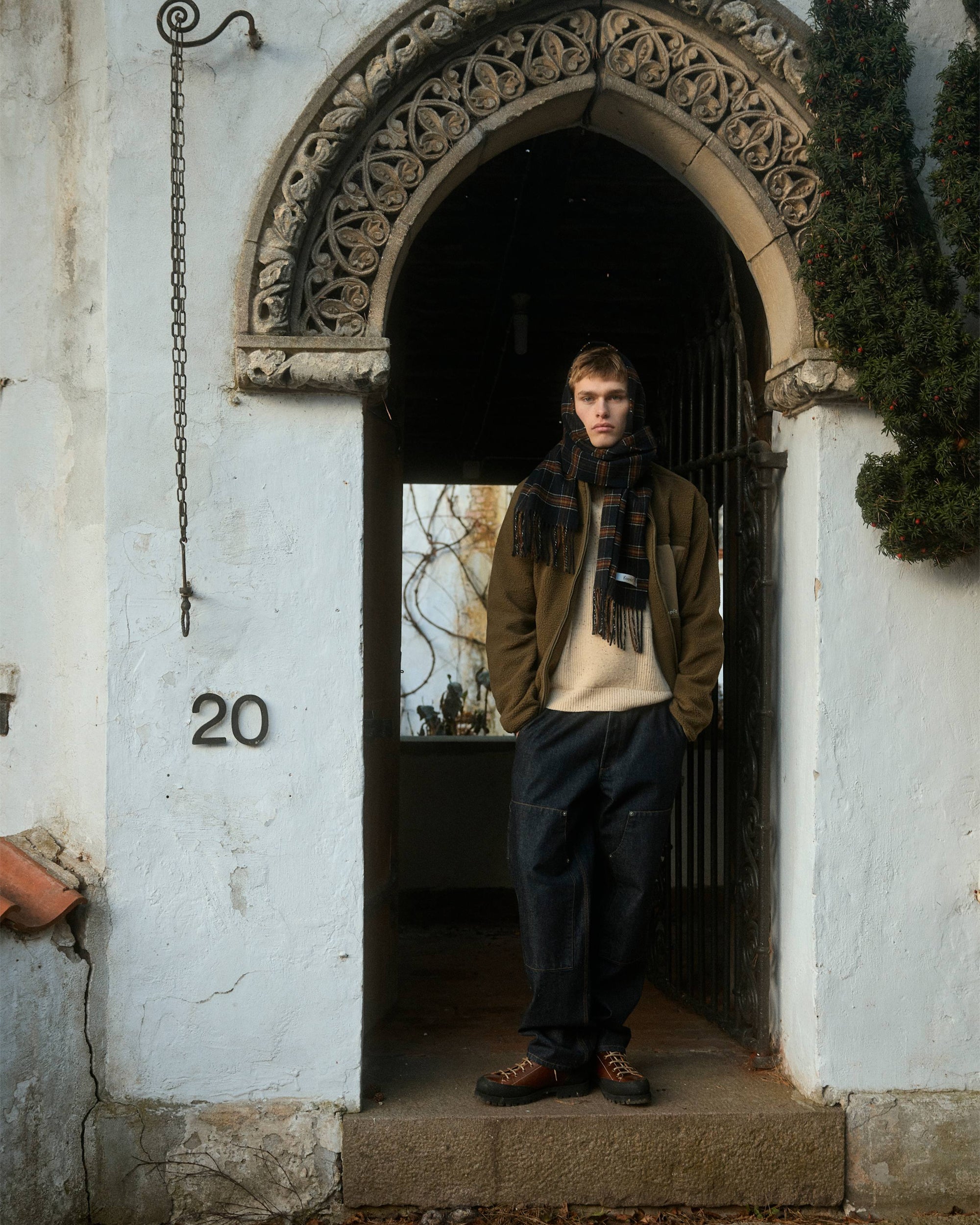 Scarves Gloves forét Plaid Unisex Scarf - F7068-NAVYCHECK