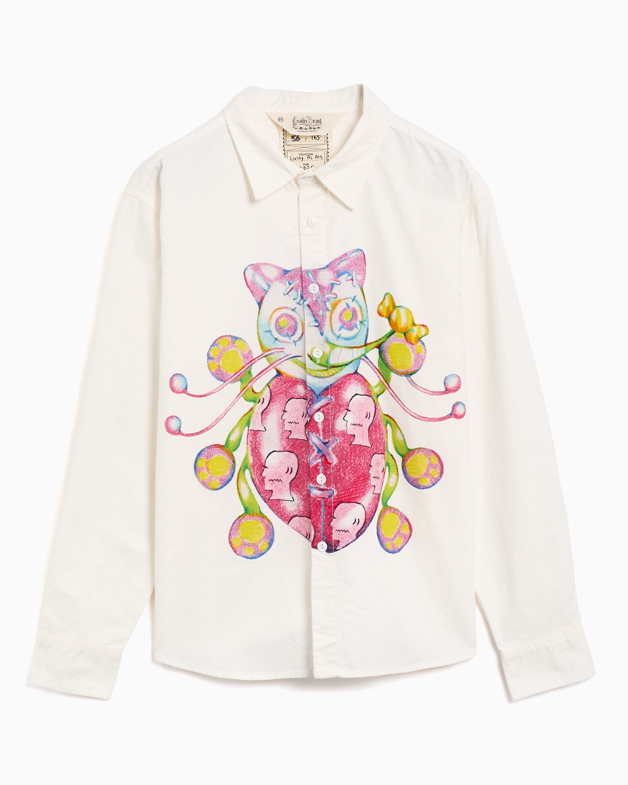Shirts Brain Dead Gaspar Heart Oxford Graphic Men's Shirt - BD25T2400460-WHT
