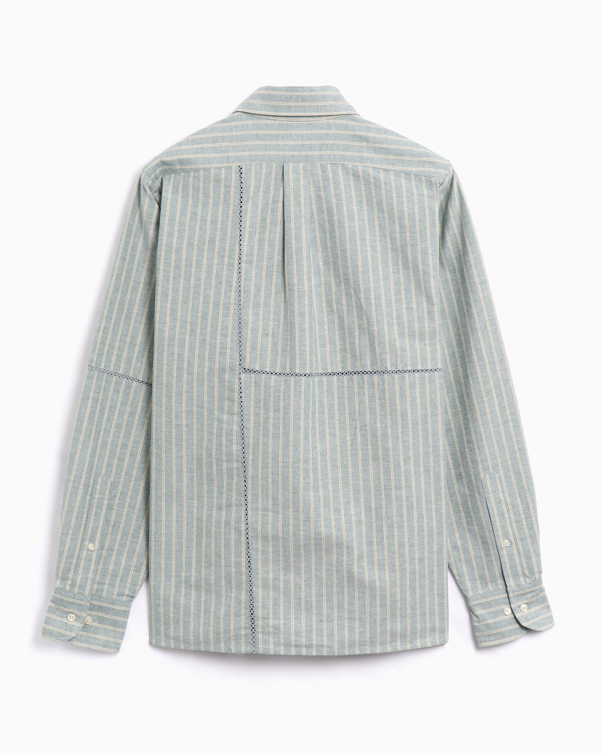 Shirts Brain Dead x Brooks Brothers Patchwork Oxford Striped Men's Shirt - BDS24T240041-GRN