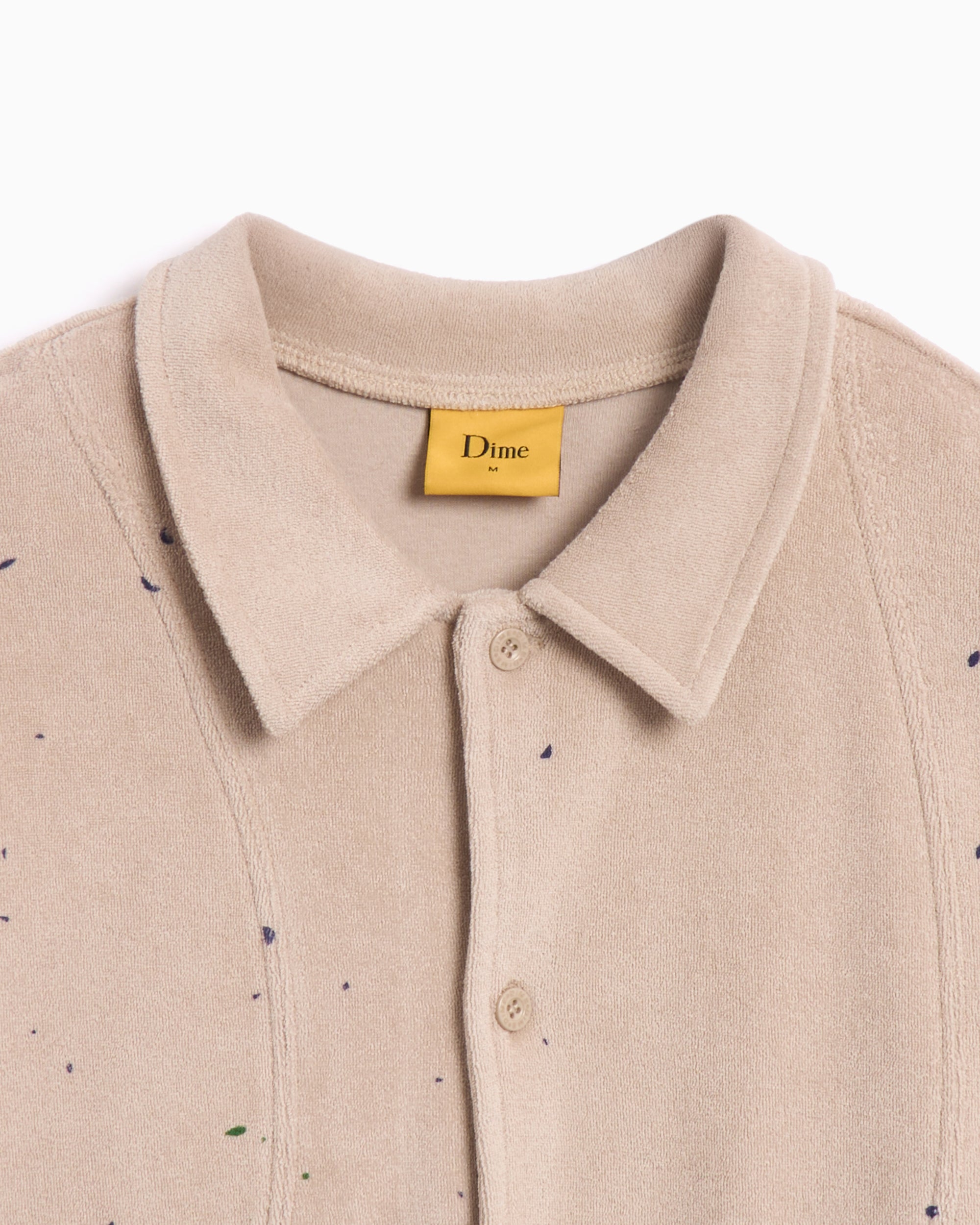 Shirts Dime MTL Terry Cloth Men's Shirt Men's Shirt - DIMEHO2410TAN