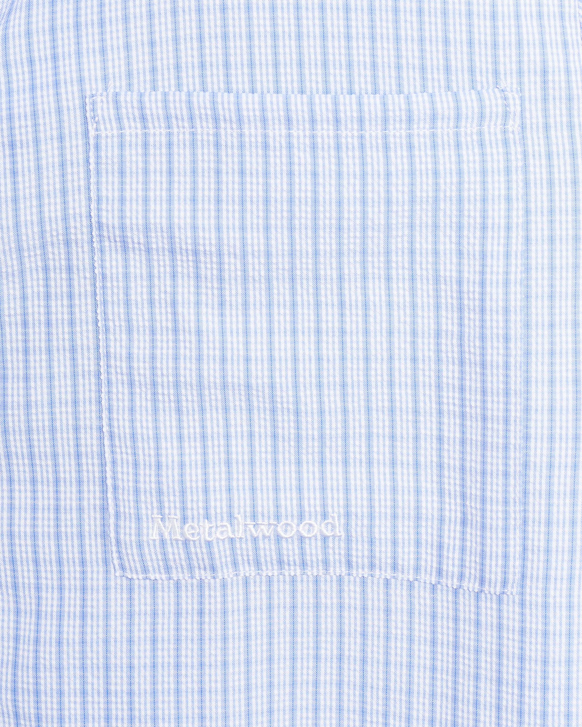 Shirts Metalwood Studio Textured Caddie Plaid Zipper Short-Sleeved Men's Shirt - MWS25-04-07-BLU