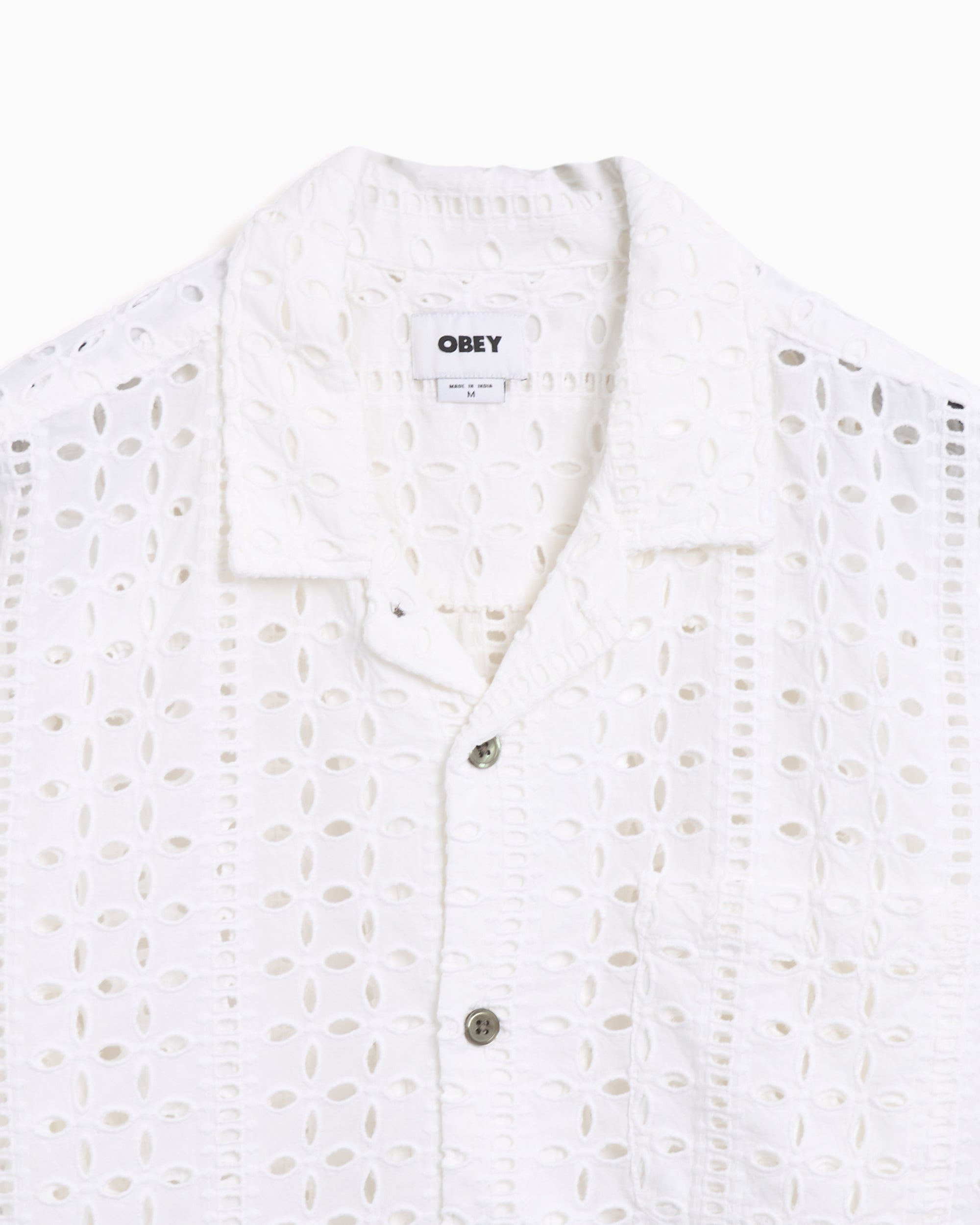 Shirts OBEY Clothing Ayers Men's Woven Shirt Relaxed Men's Shirt - 181210428-WHT