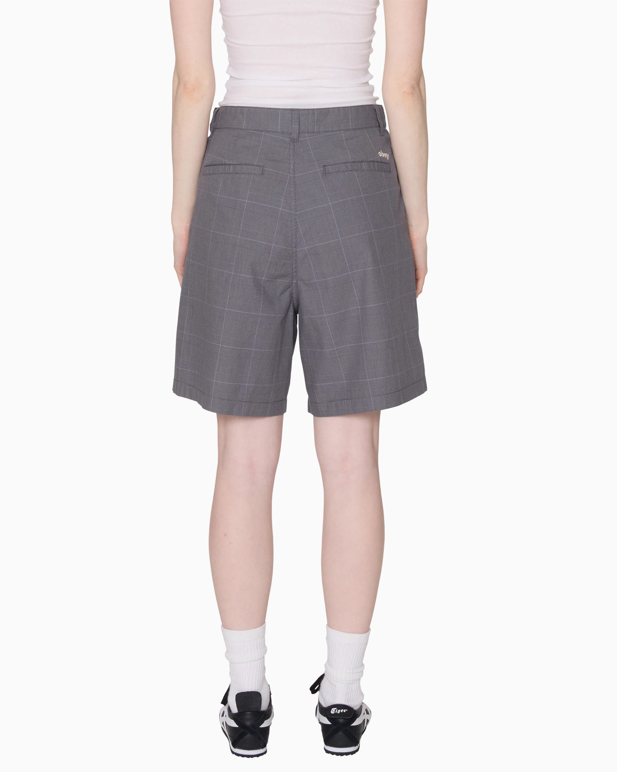Shorts OBEY Clothing Olivia Checkered Relaxed Women's Chino Pants - 272100060-GRY