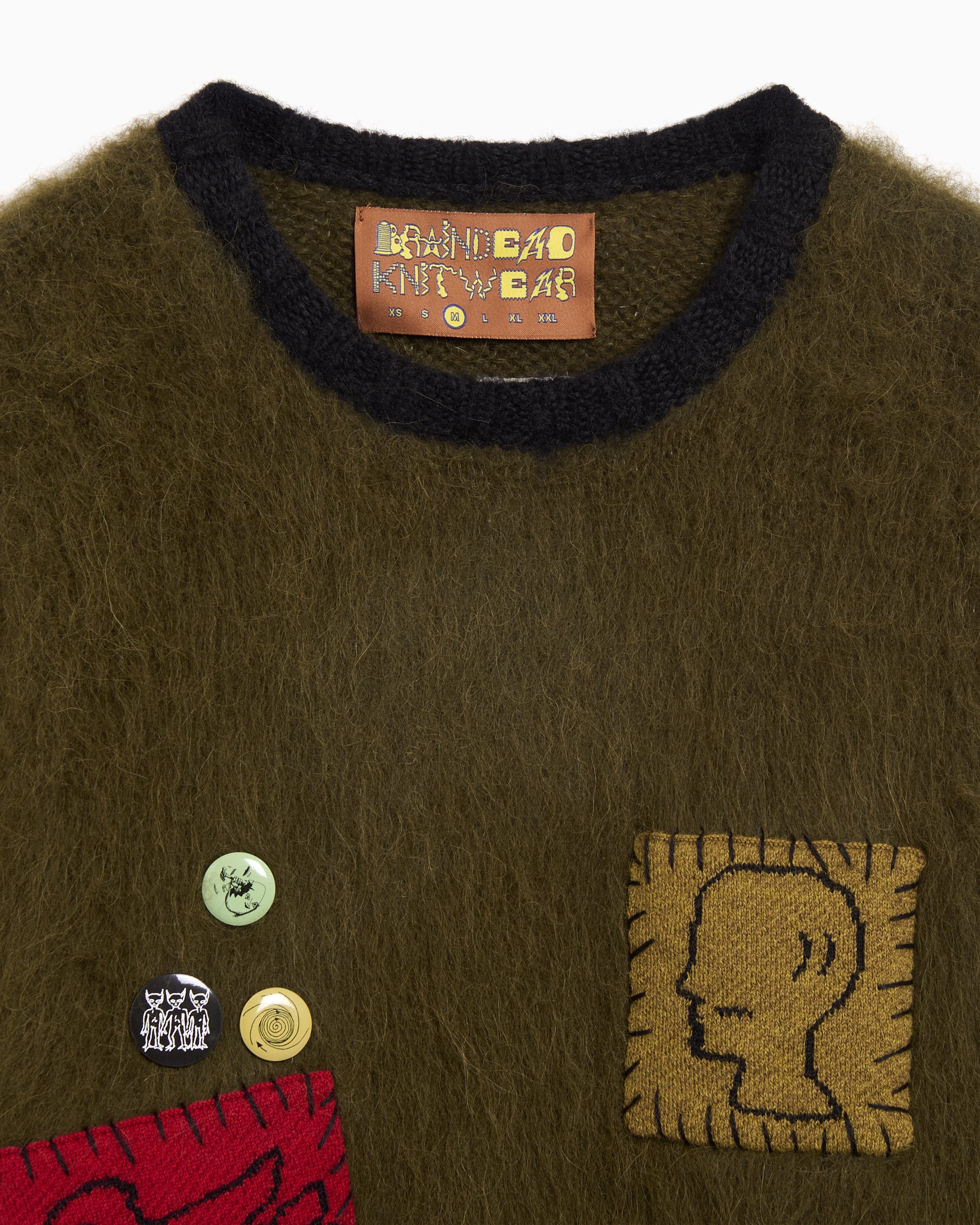 Sweaters Brain Dead Future Vision Graphic Boxy Men's Sweater - BDF25O12O045-OLIVE