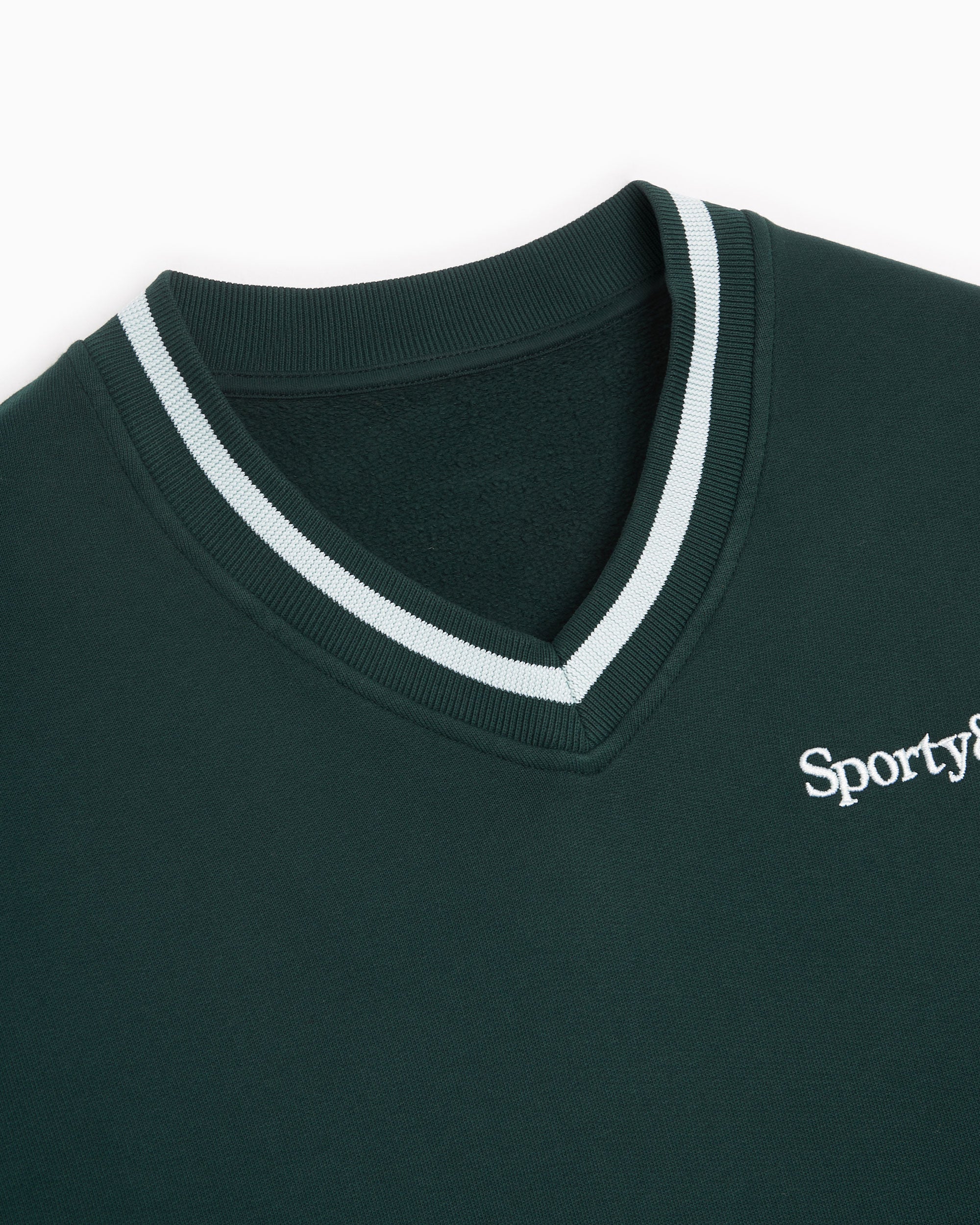 Sweaters Sporty & Rich Embroidered Serif Logo V-Neck Women's Sweater Unisex Sweater - VN871FO