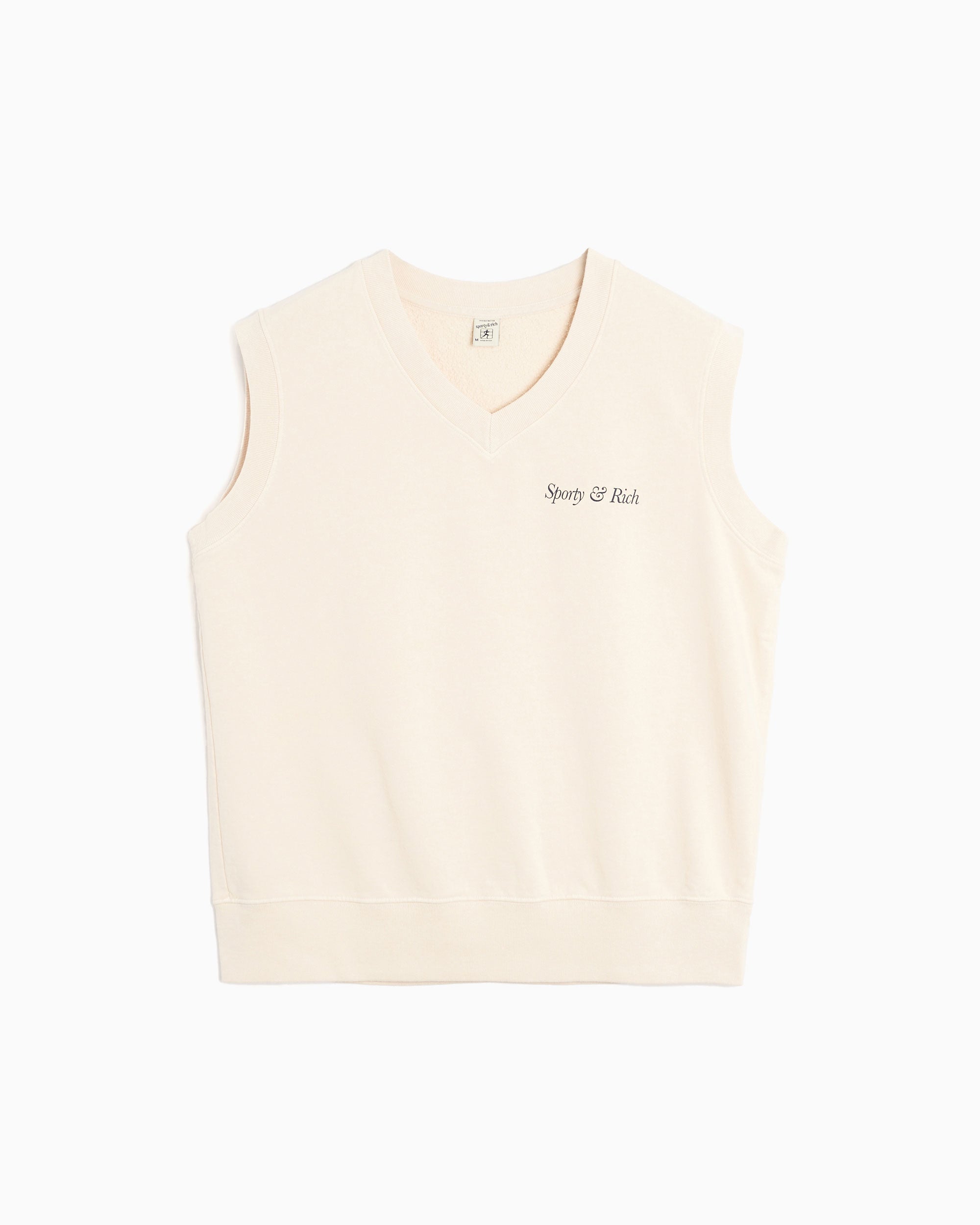 Sweaters Sporty & Rich Italic Logo V-Neck Unisex Vest Unisex Sweater - VN881CR