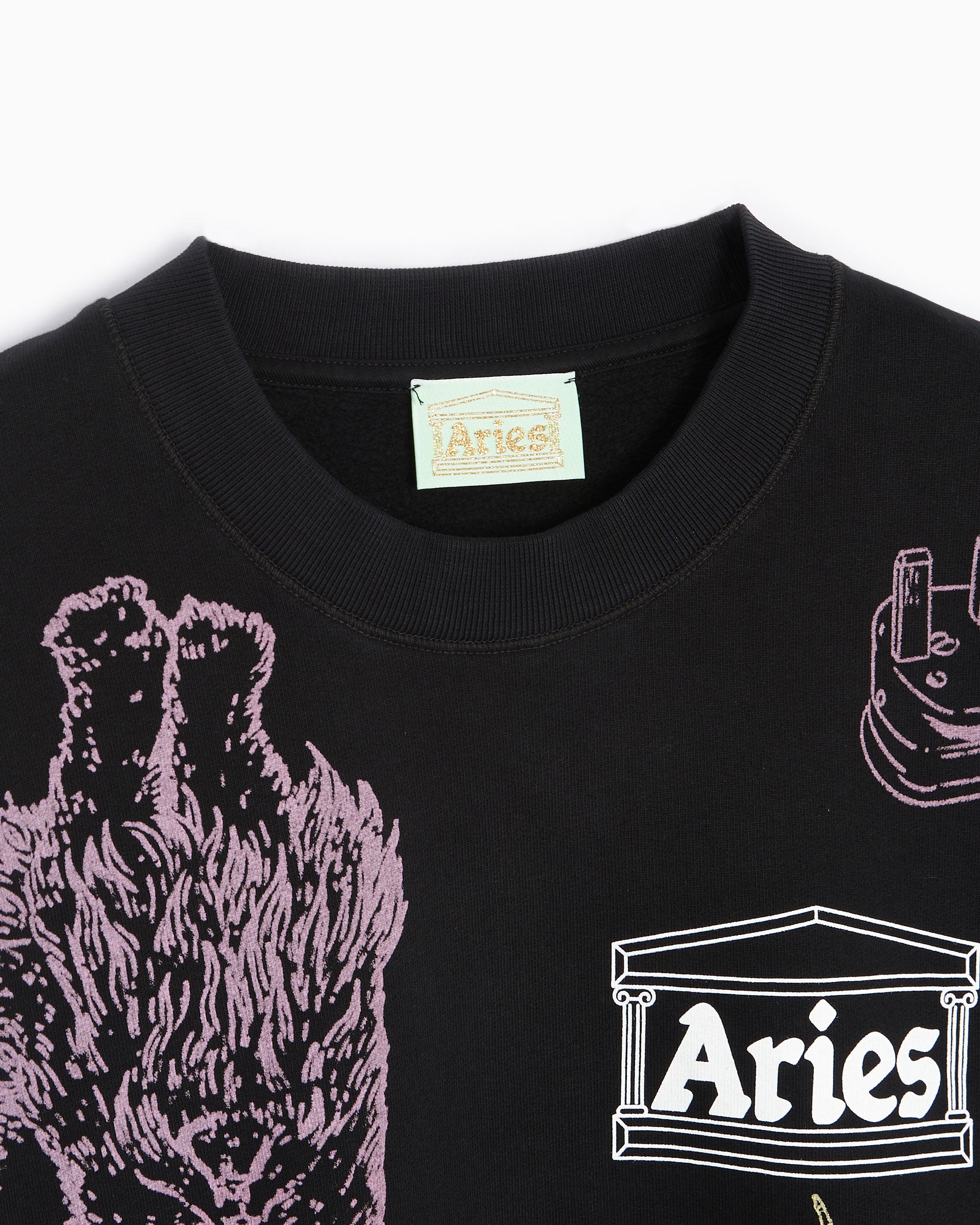 Sweatshirts Aries Cybin Unisex Sweatshirt Unisex Sweatshirt - FTAR20004-BLK
