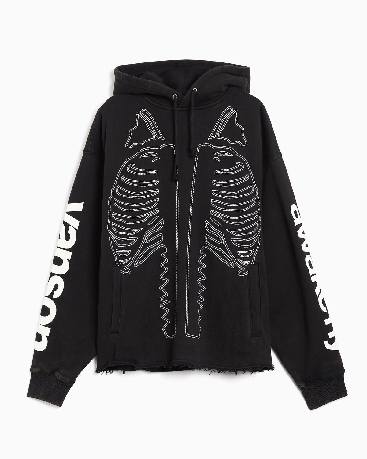 Sweatshirts Awake NY Vanson Bones Embroidered Relaxed Men's Hoodie - AWK-FW26-HD002-BLK