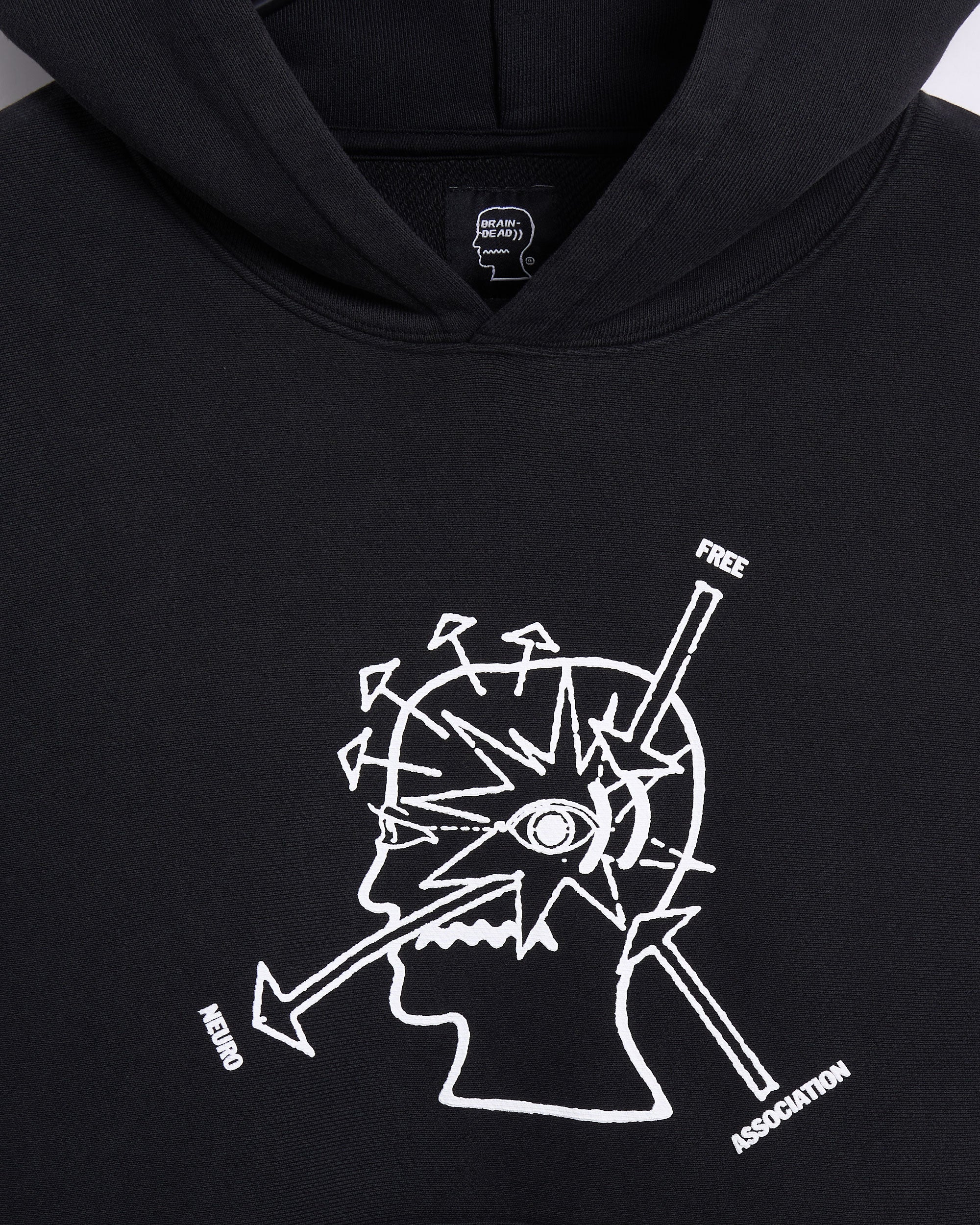 Sweatshirts Brain Dead Neuro Free Association Graphic Men's Hoodie - P25TO90044-WABLK