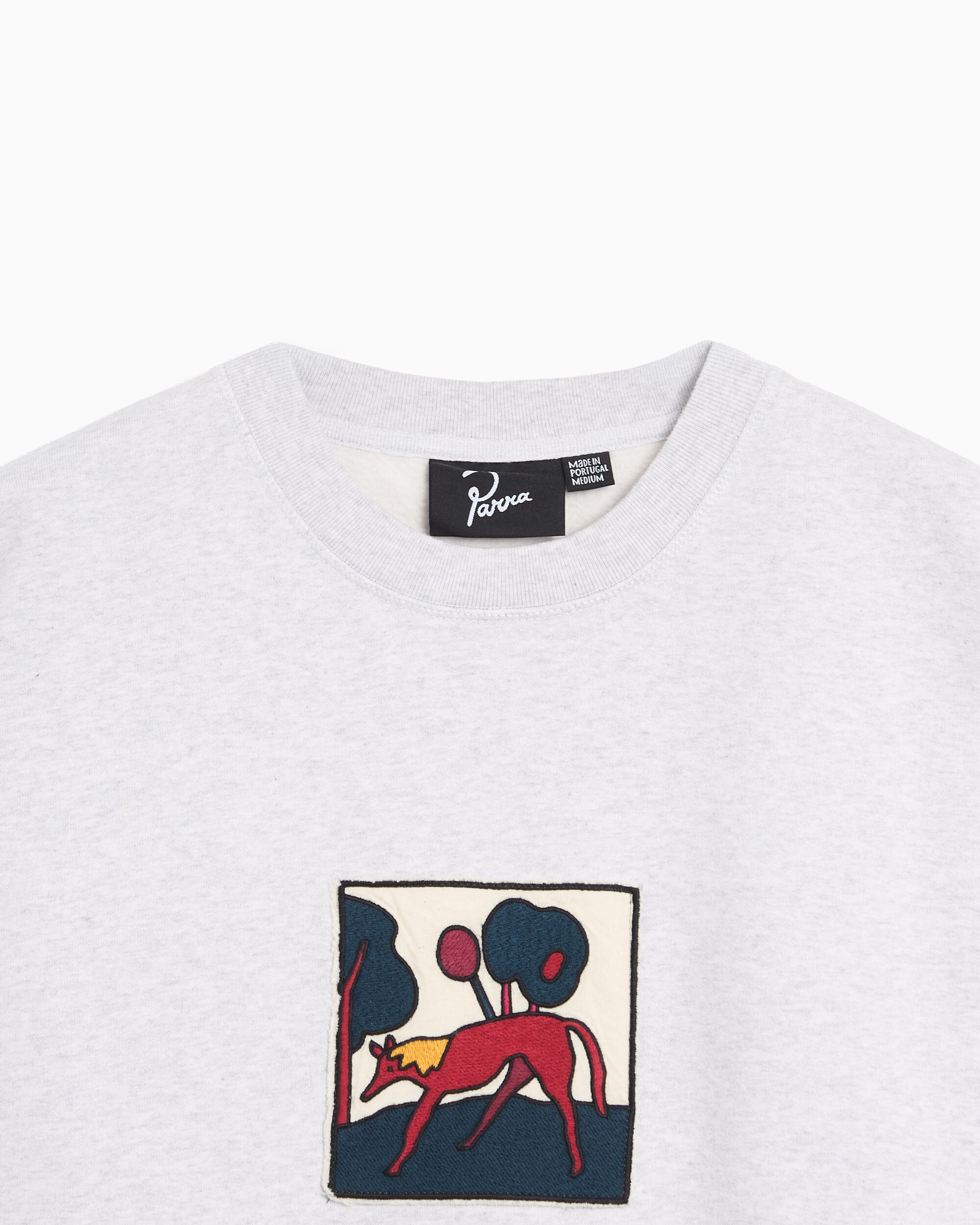Sweatshirts by Parra Long Lost Leg with patches Boxy Men's Sweatshirt - 56135-Heathergrey