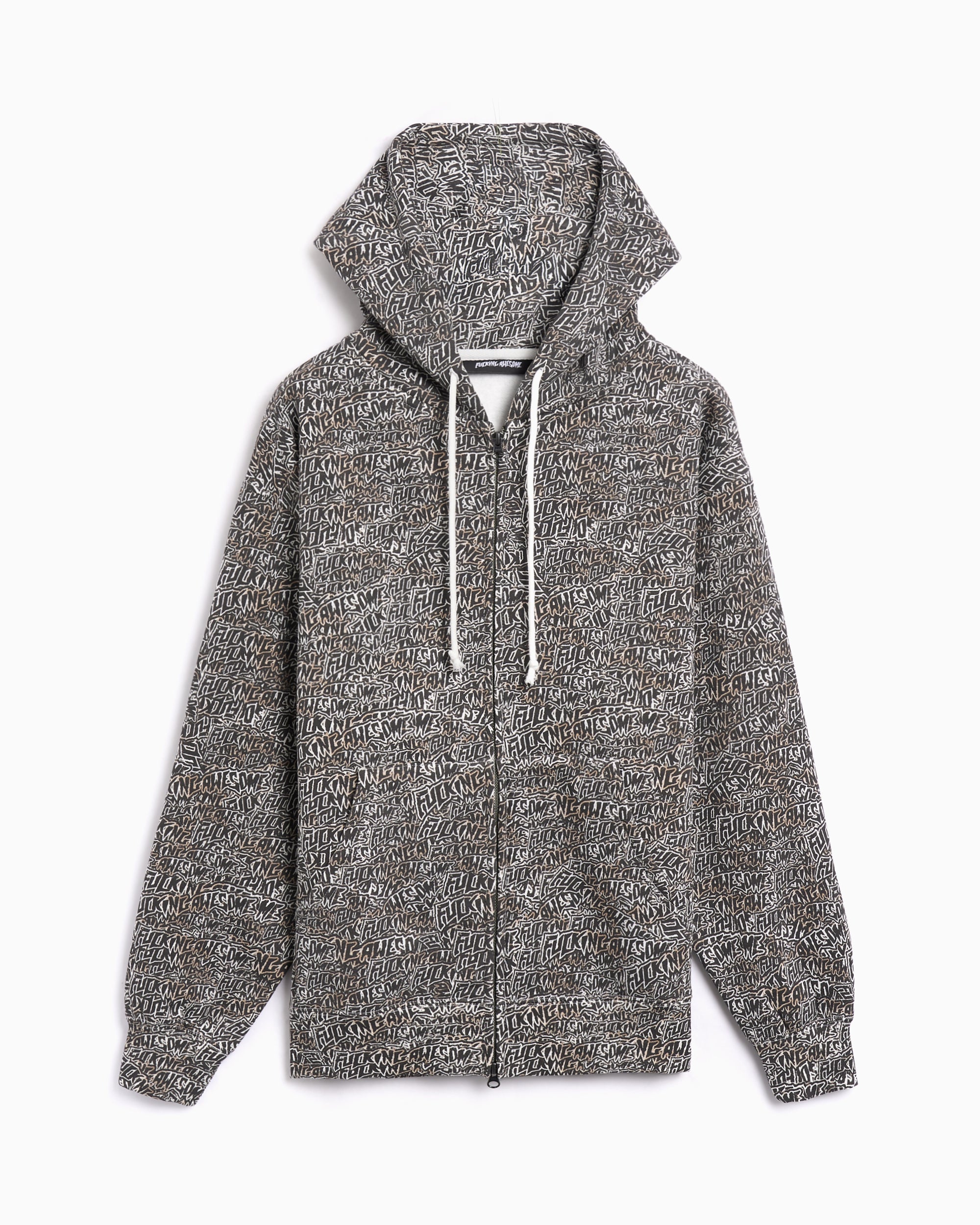 Sweatshirts Fucking Awesome Burnt Sticker Stamp Men's Zip-Up Sweatshirt - PN25320