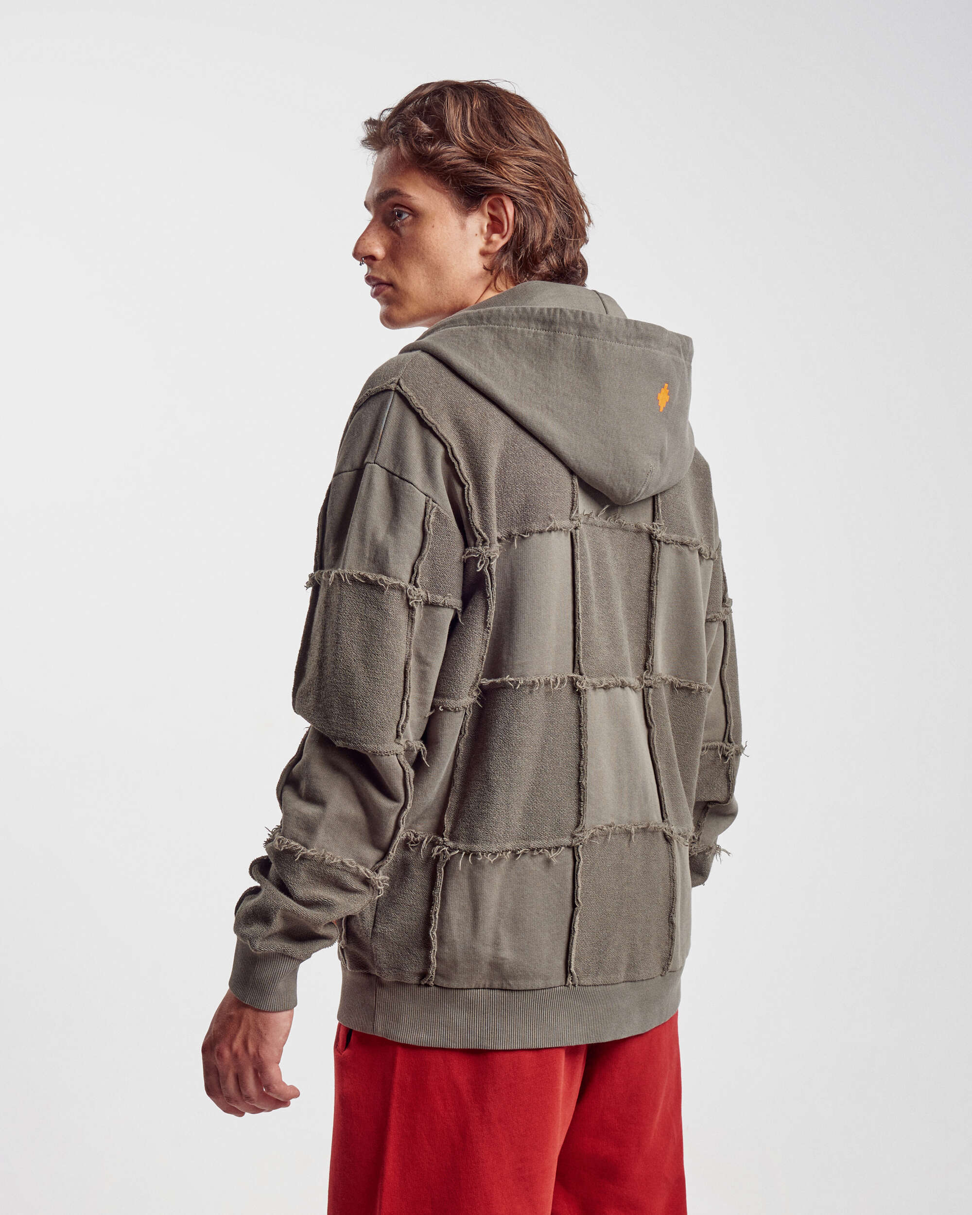 Sweatshirts Marcelo Burlon Logo Check Over Full Zip Men's Hoodie Men's Hoodie - CMBE015F21FLE0015620