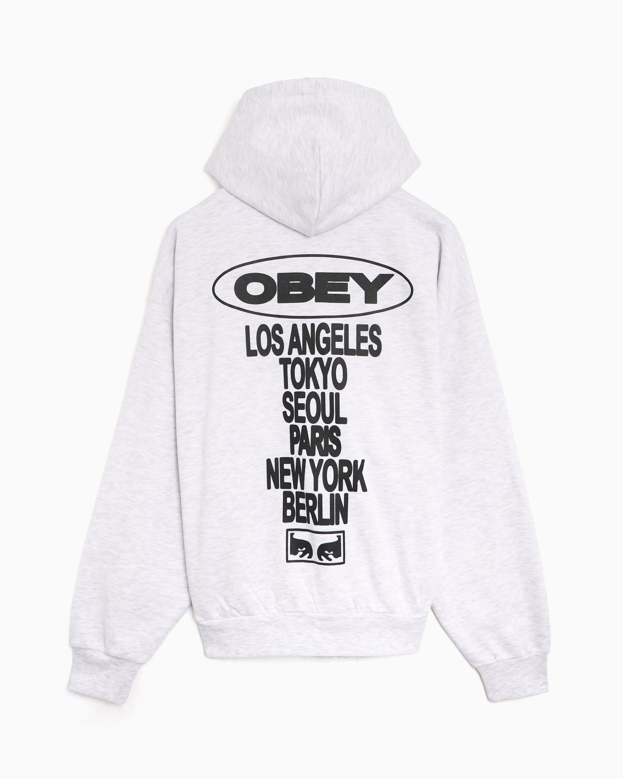 Sweatshirts OBEY Clothing Oval Cities Graphic Relaxed Men's Hoodie - 112470273-AGRY