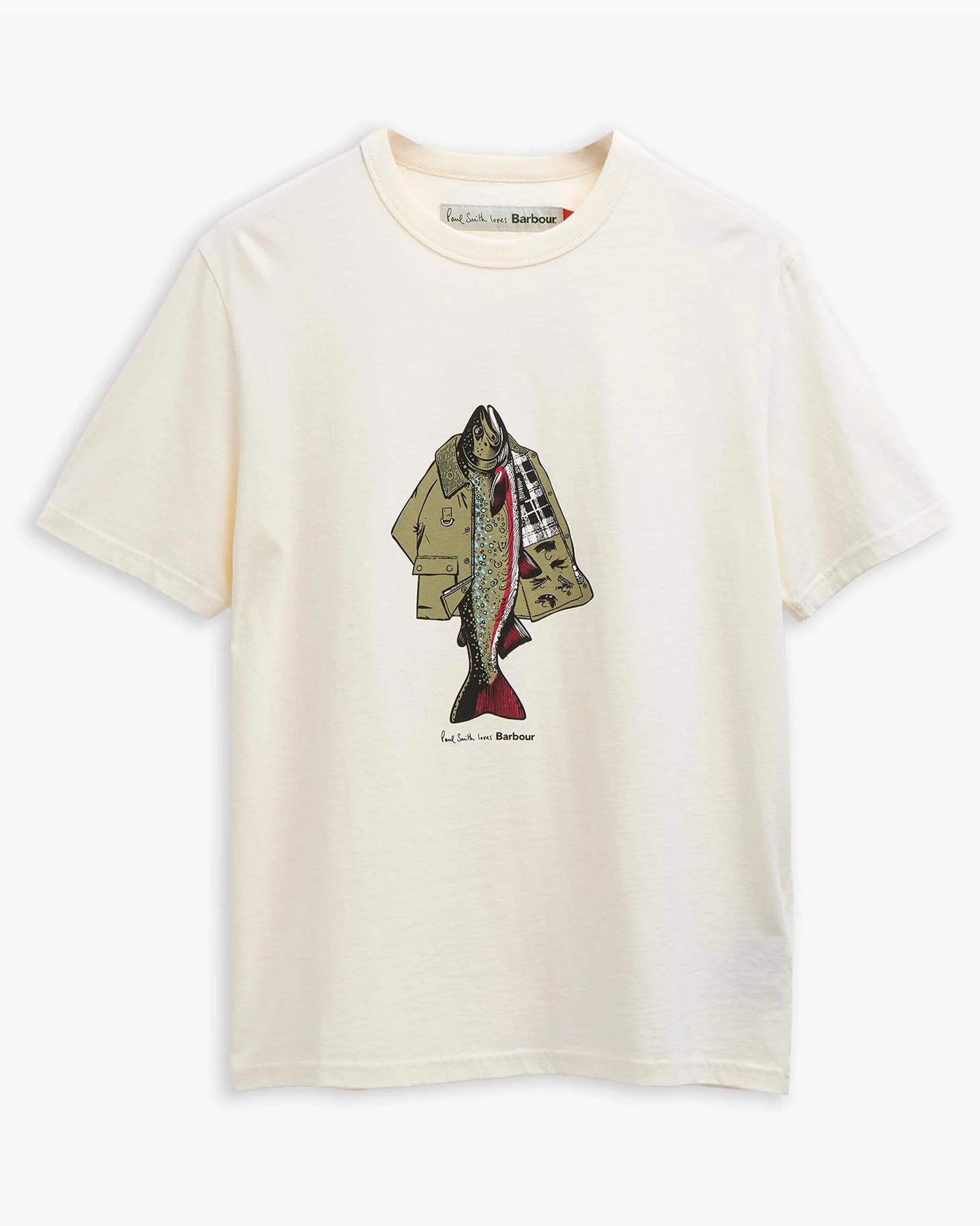 T-Shirts Barbour x Paul Smith Fishing Jacket Graphic Men's T-Shirt - MTS1612WH32