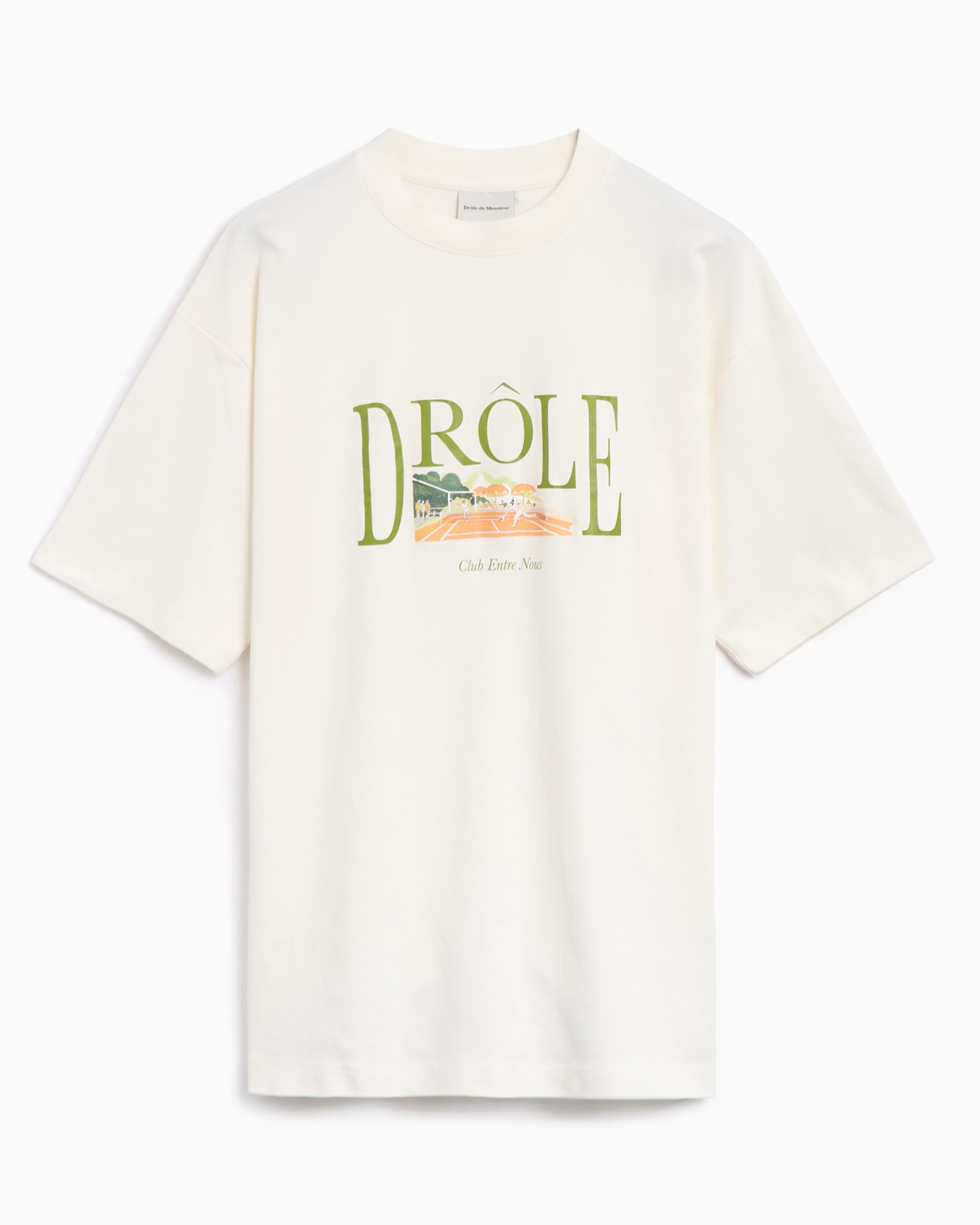 T-Shirts Drôle de Monsieur Tennis Court Men's T-Shirt Men's T-Shirt - TS246-CO002-OW