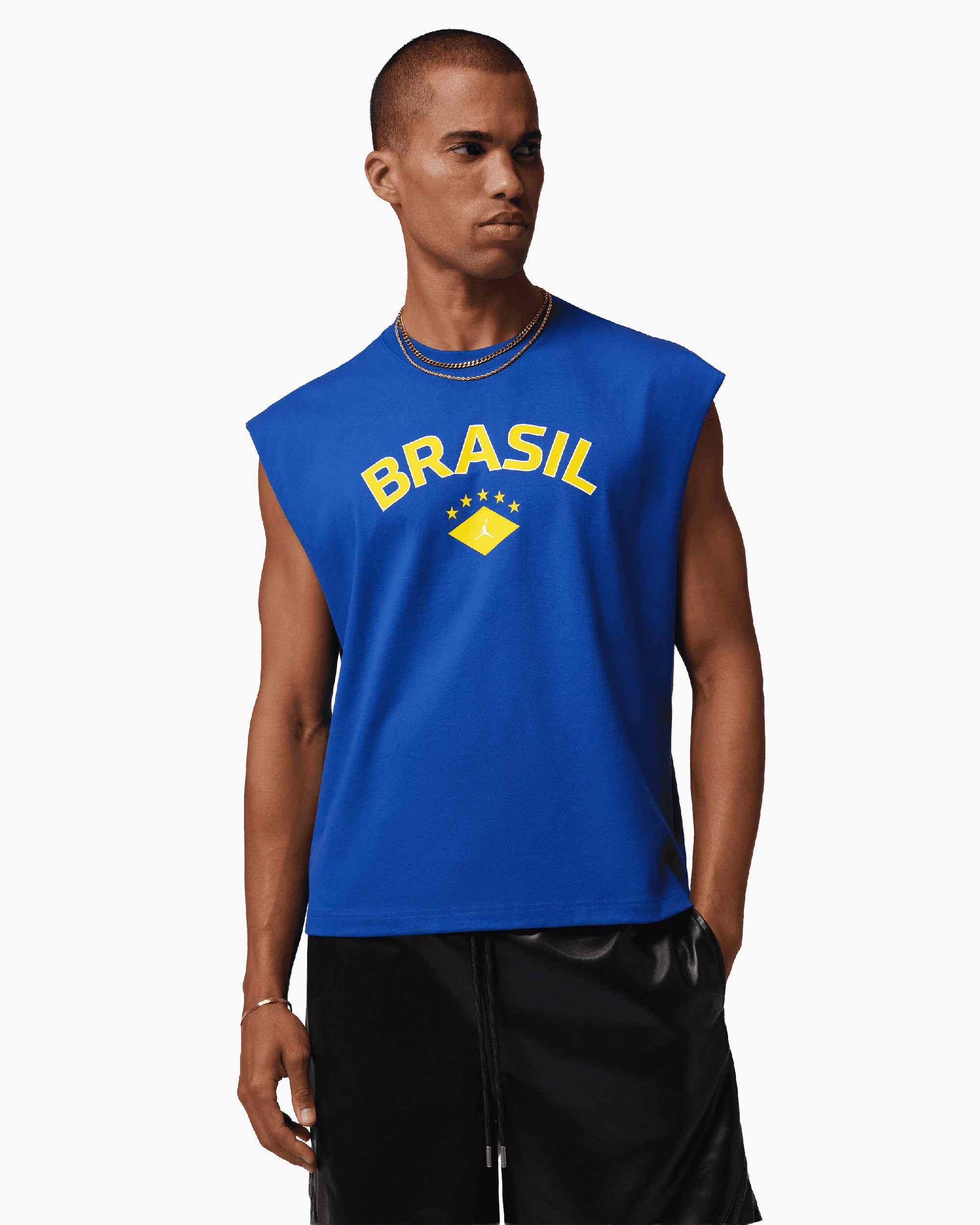 T-Shirts Jordan Brasil Logo Sleeveless Relaxed Men's T-Shirt - IF3906-417