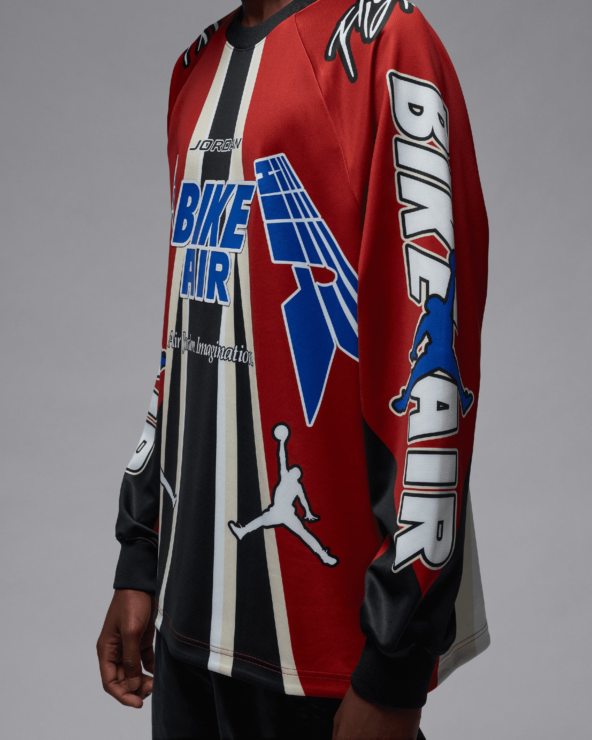 T-Shirts Jordan x Nigel Sylvester Bike Men's Long Sleeve T-Shirt Oversize Men's T-Shirt - HQ1729-623