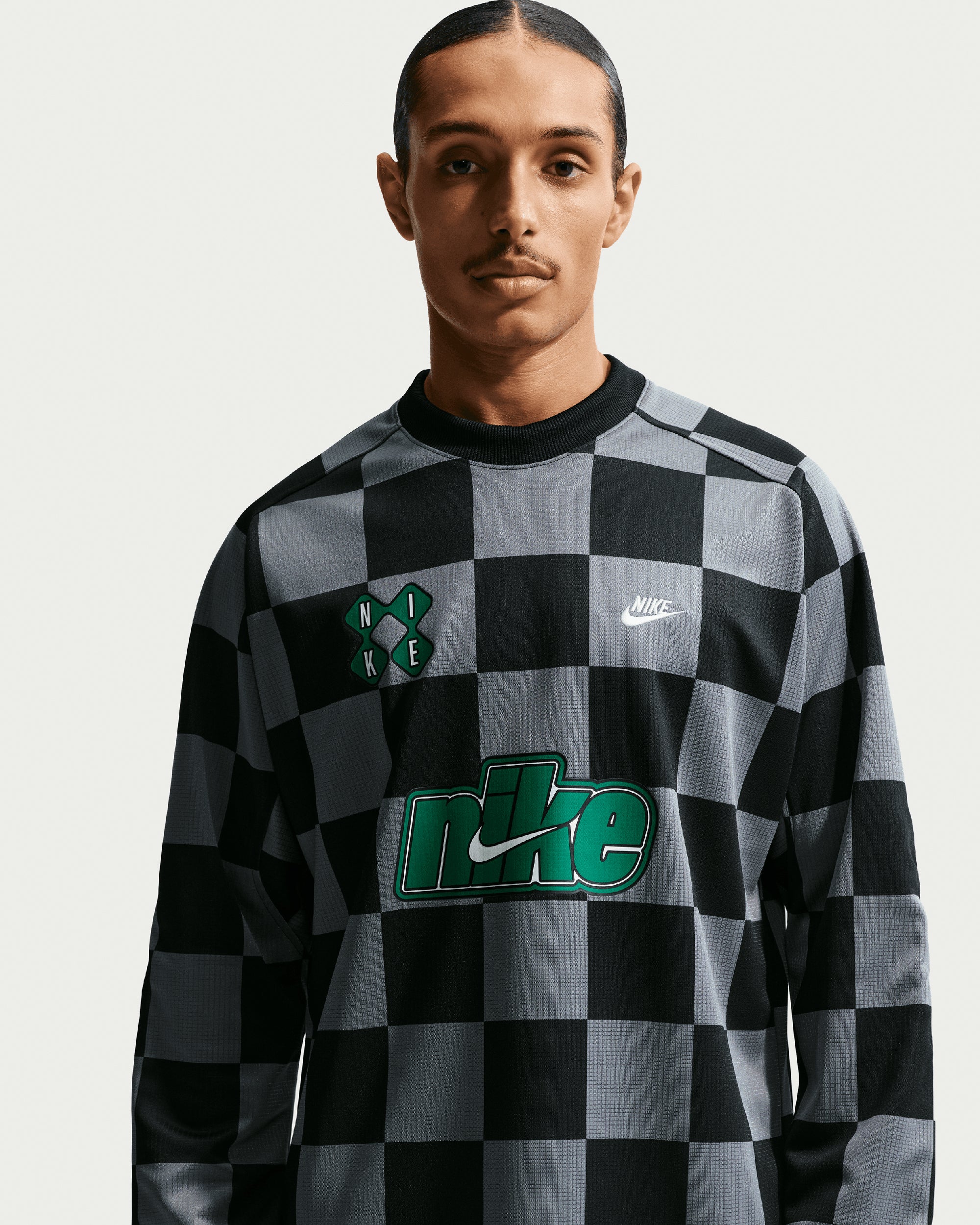 T-Shirts Nike Sportswear Club Goalie Plaid Long-Sleeved Relaxed Men's Jersey T-Shirt - II4367-084