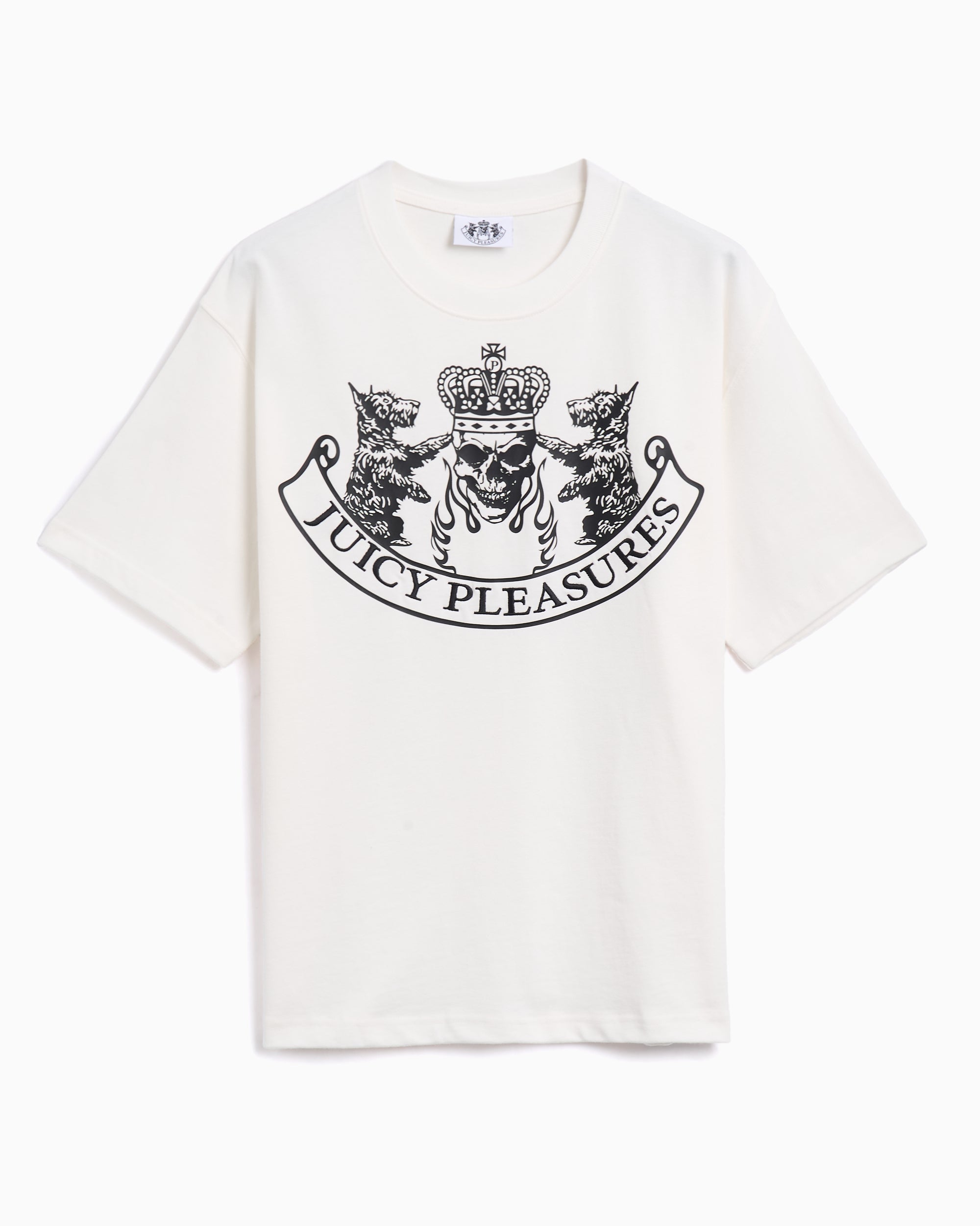 T-Shirts Pleasures x Juicy Couture Skull Crest Heavyweight Relaxed Men's T-Shirt - P25JC009-WHITE