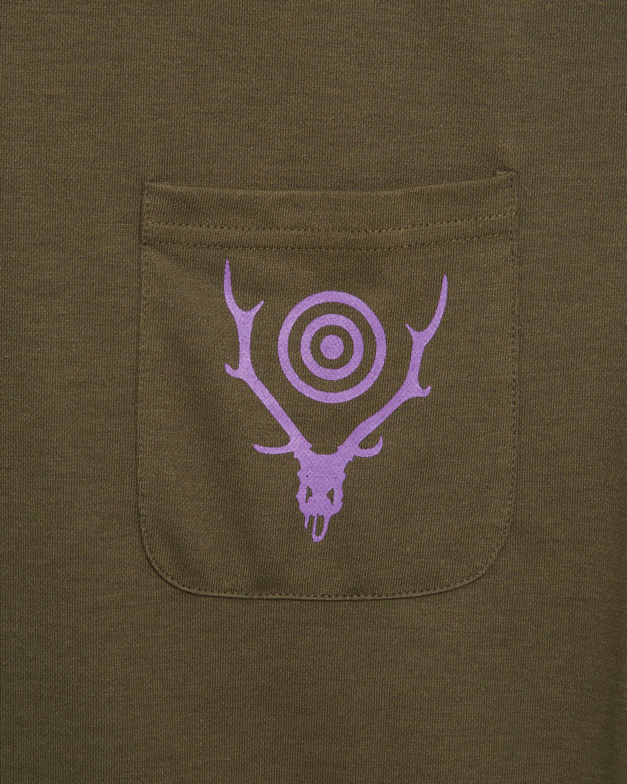 T-Shirts South2 West8 Round Men's Pocket Long Sleeve T-Shirt Men's T-Shirt - PU548-B-Green