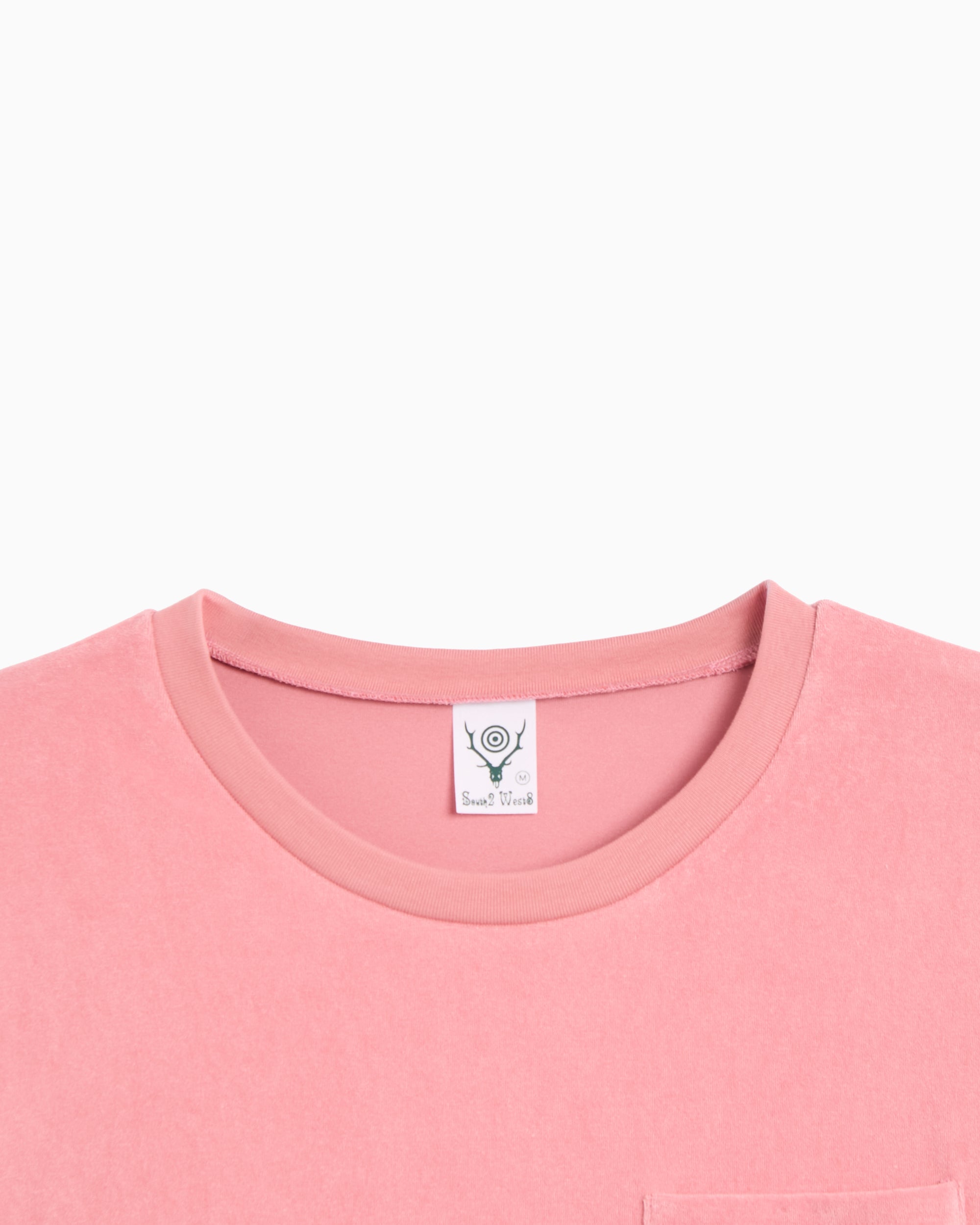 T-Shirts South2 West8 Round Pocket Logo Relaxed Men's T-Shirt - SX743-A-Pink