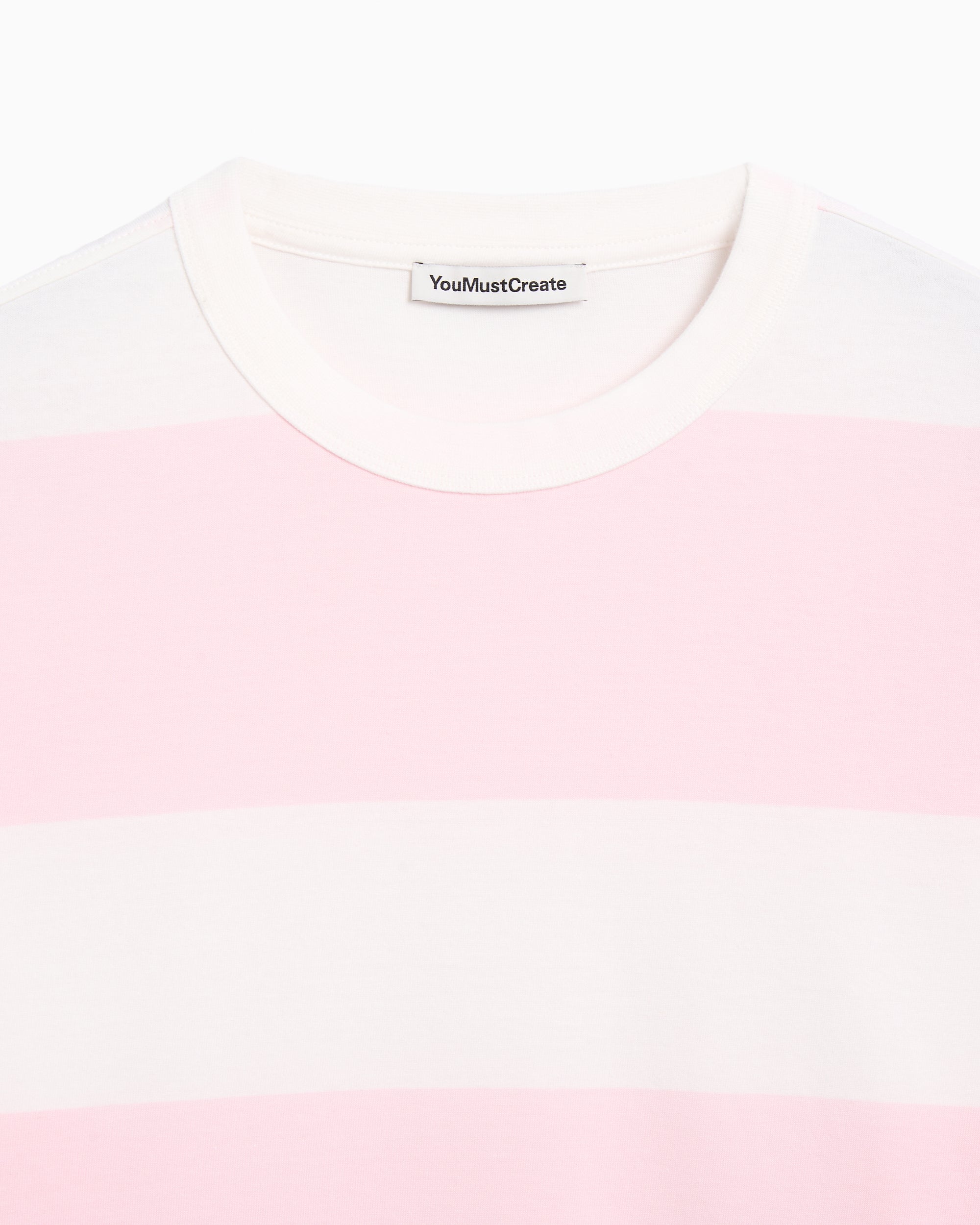 T-Shirts YMC Triple Stripe Oversize Men's T-Shirt Oversize Men's T-Shirt - P6YMD-LIGHTPINKWHITE