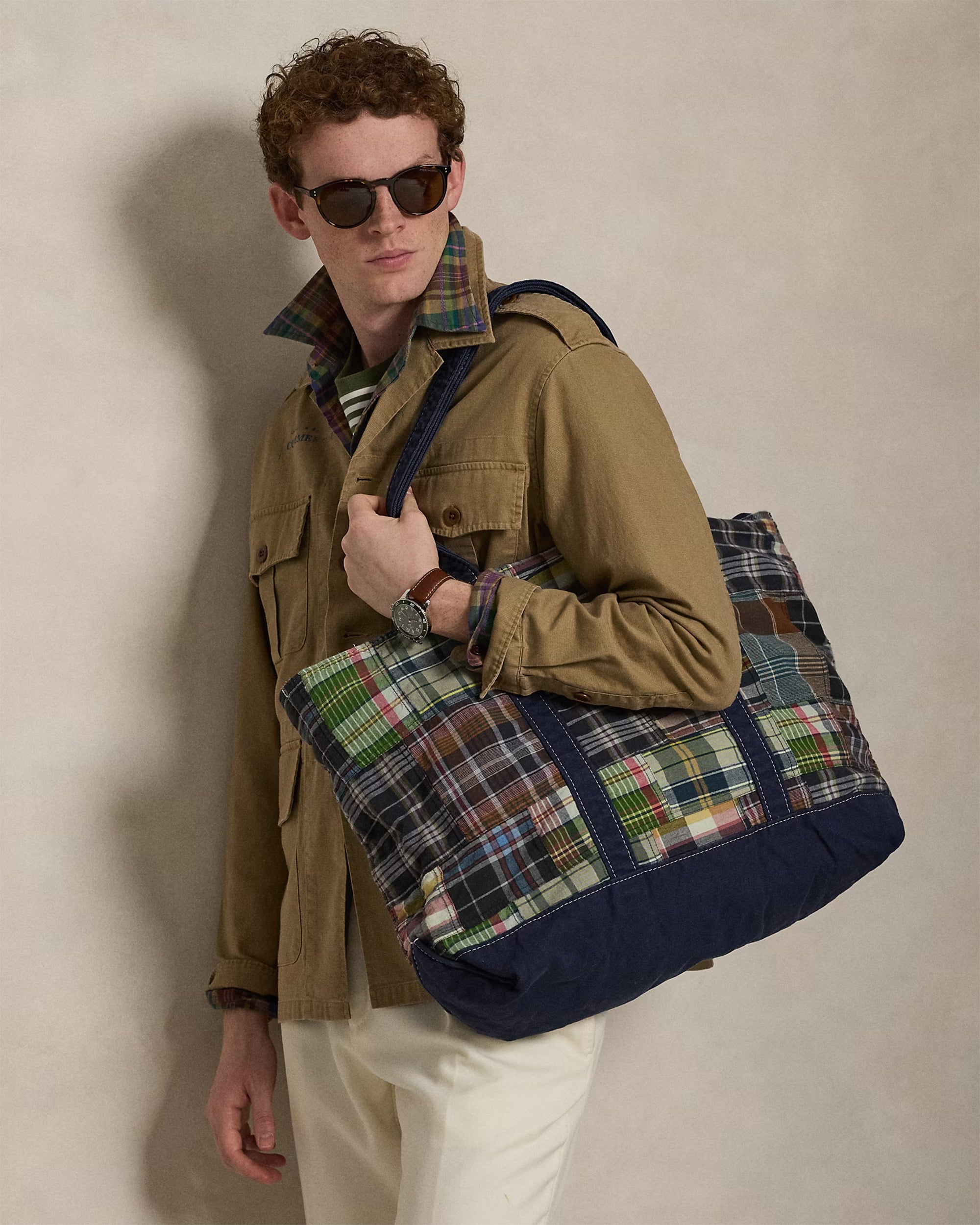 Tote Bags Polo Ralph Lauren Madras Patchwork Unisex Tote Bag - 405P08088001