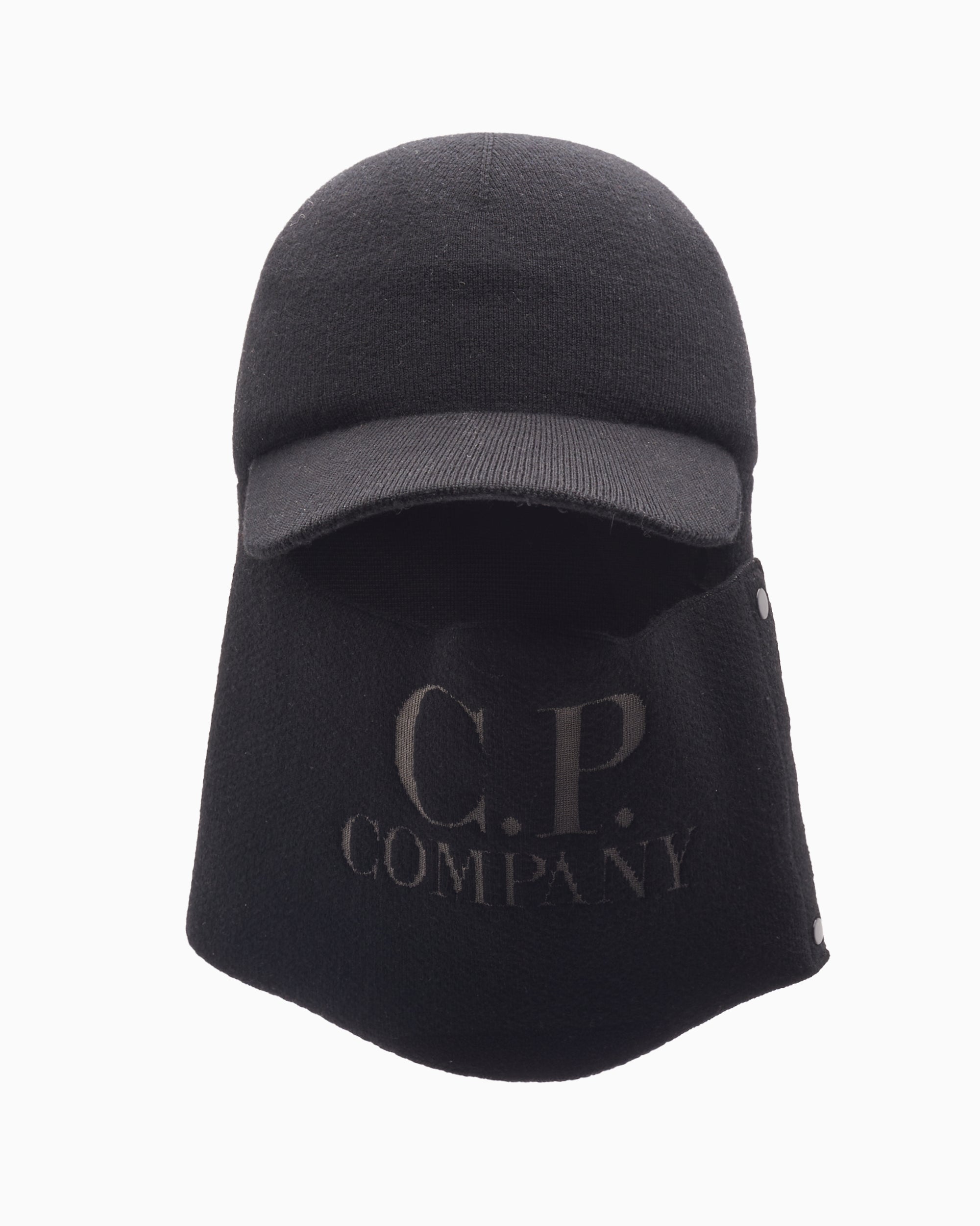Caps CP Company Unisex Extrafine Merino Wool Visor Neck Cap Unisex Cap - 17CMAC298A005509A-999