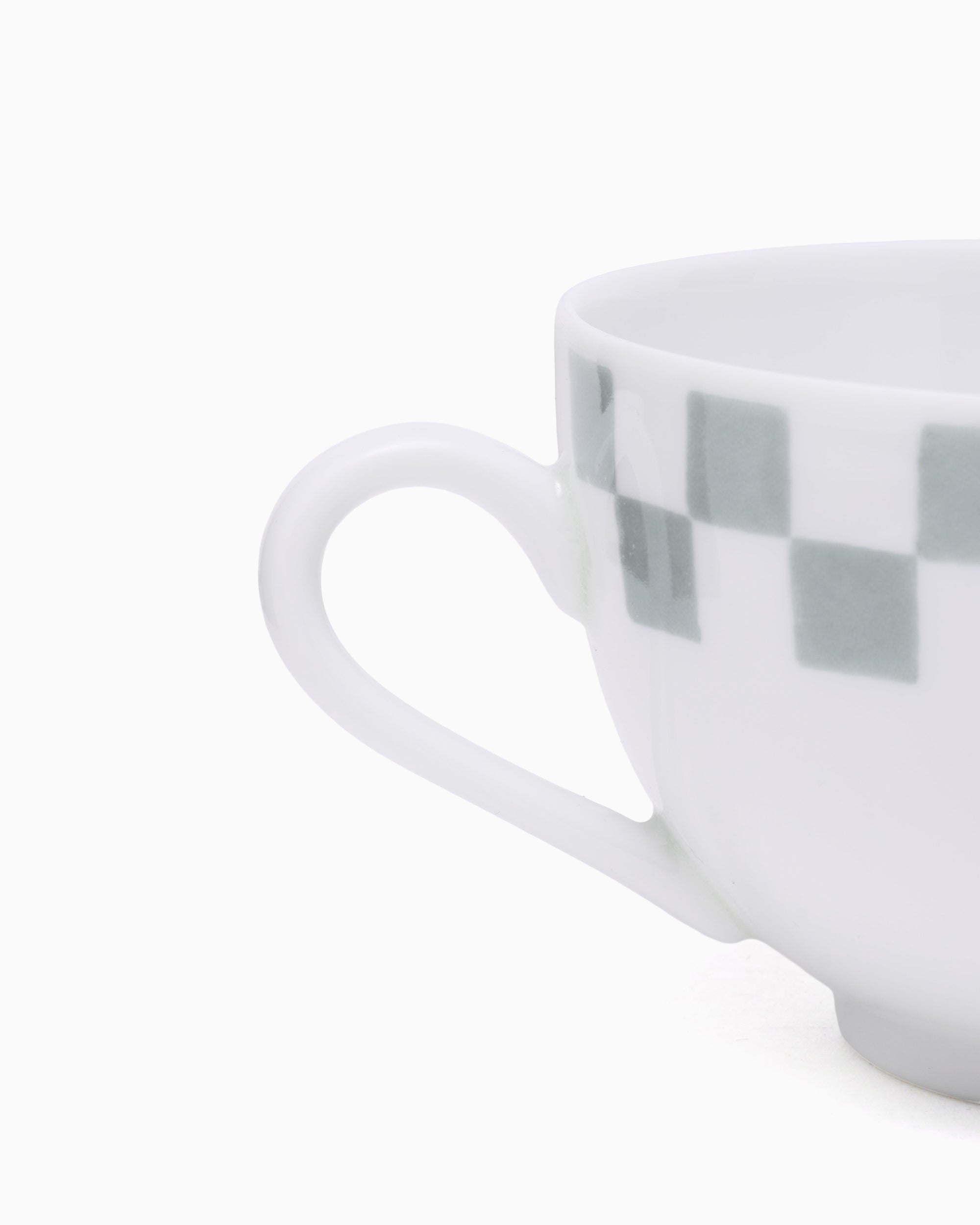 Decoration Café Kitsuné Checkerboard Porcelain Cup and Saucer - PU08111O0010-0386