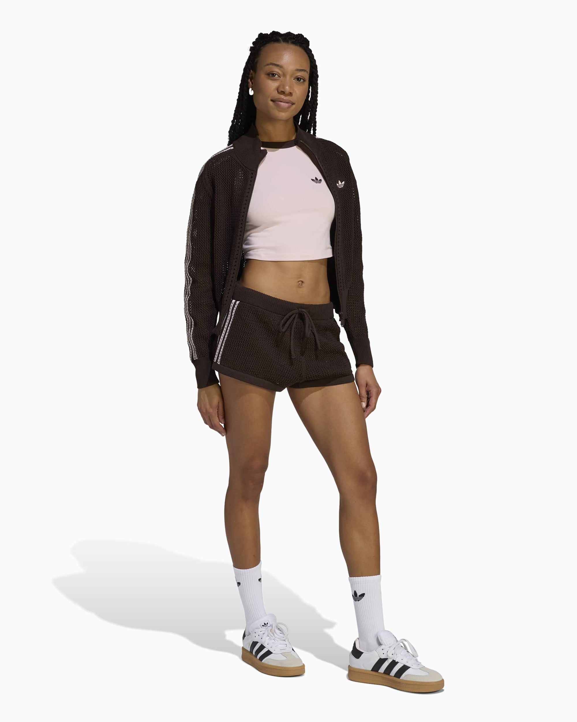 Jackets Coats adidas Originals Firebird Knitted Crochet Slim Women's Track Jacket - KE0202