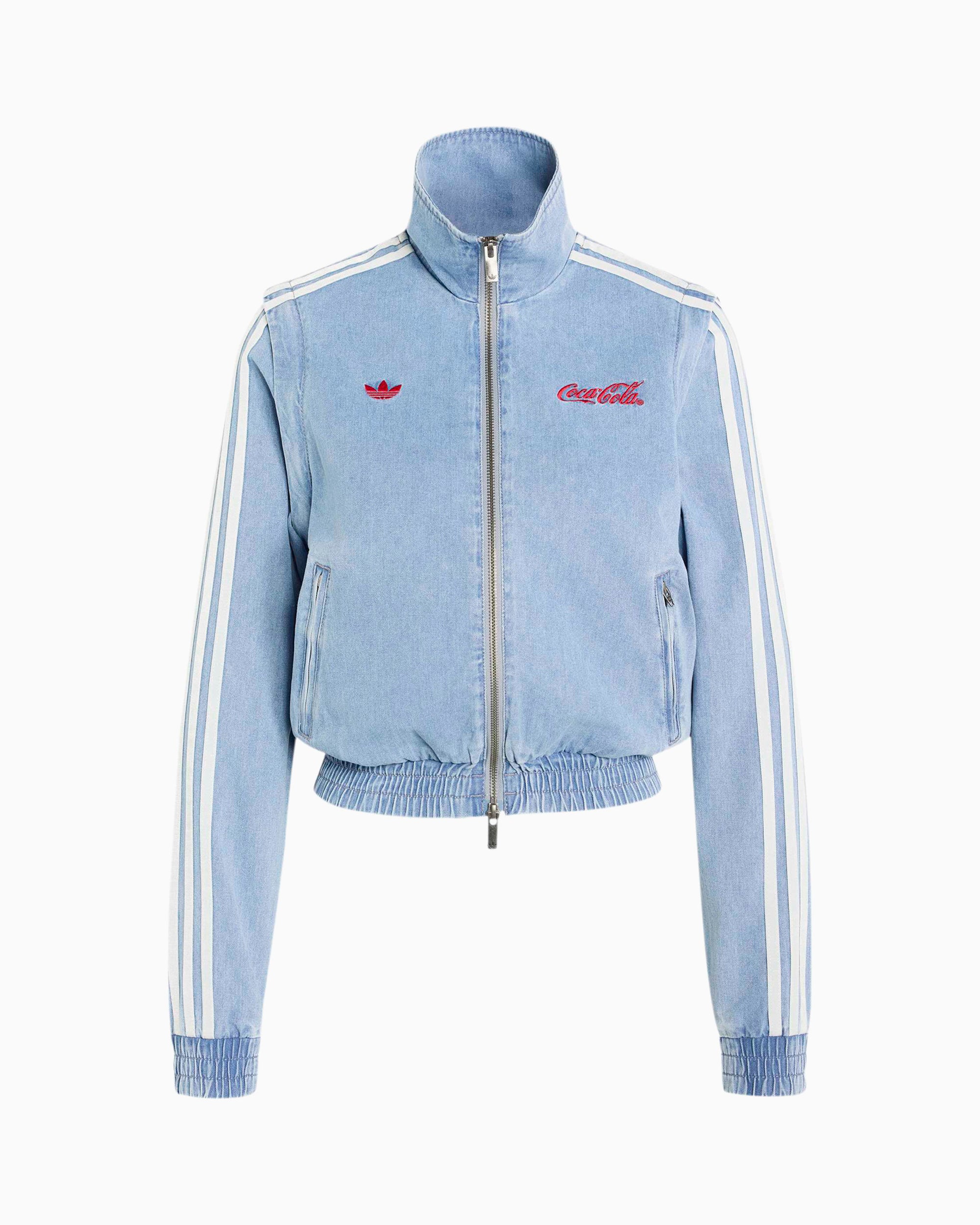 Jackets Coats adidas Originals x Coca-Cola Firebird Denim Logo Detachable Slim Women's Track Jacket - KY7548