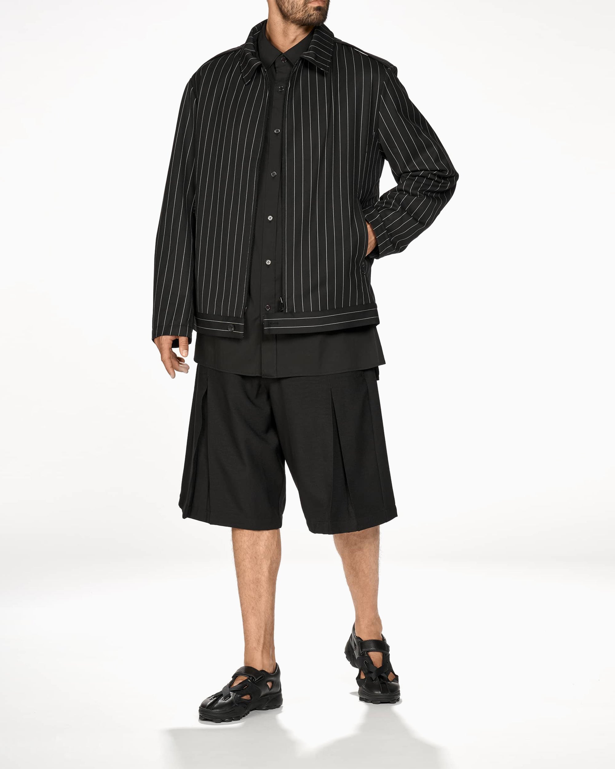 adidas Y-3 Refined Wool UT Relaxed gestreept Lichte Jas voor heren