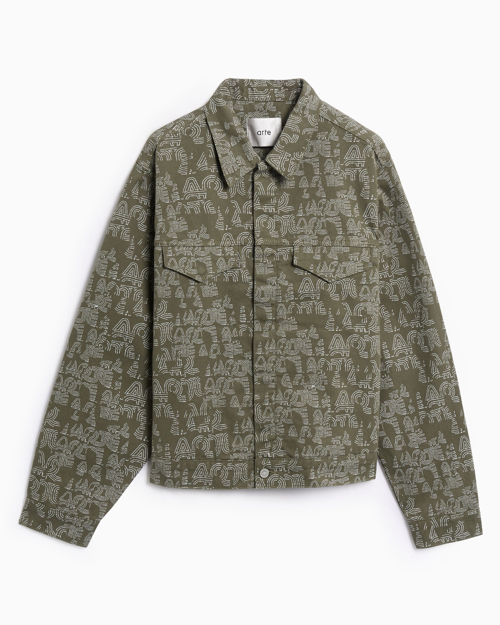 Jackets Coats Arte Antwerp Allover Graphic Men's Denim Jacket - AW25-189J-Green